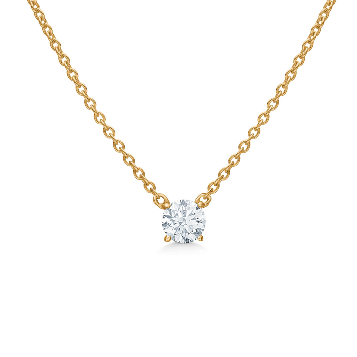 Rock Classic Floating Diamond Necklace II - 18kt Yellow Gold