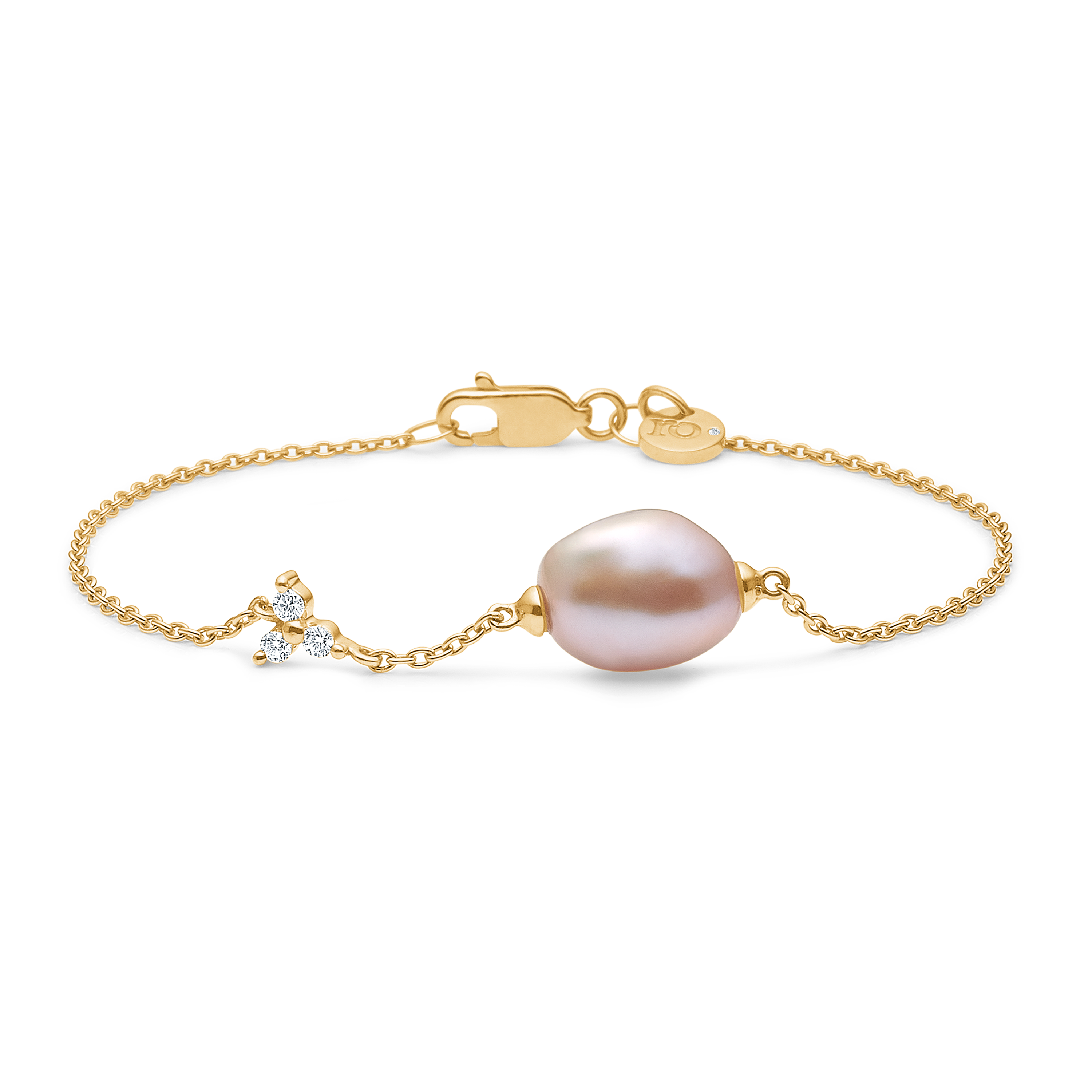 Fryd Diamond Pearl Bracelet - 18kt Yellow Gold