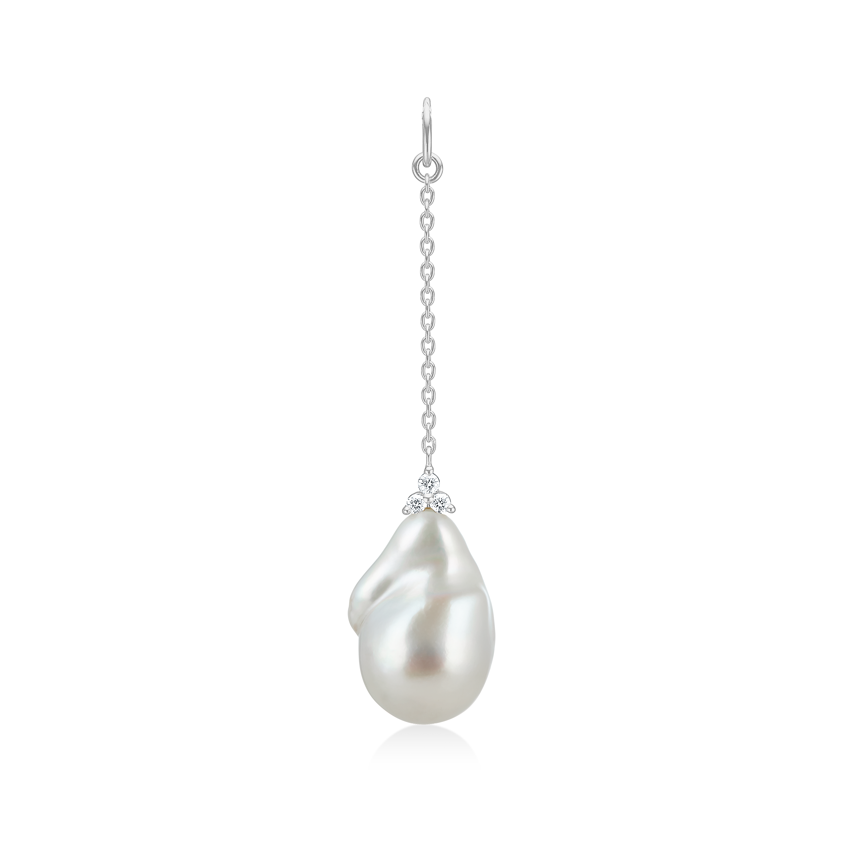 Fryd Baroque Pearl Ear-Pendant - 18kt White Gold
