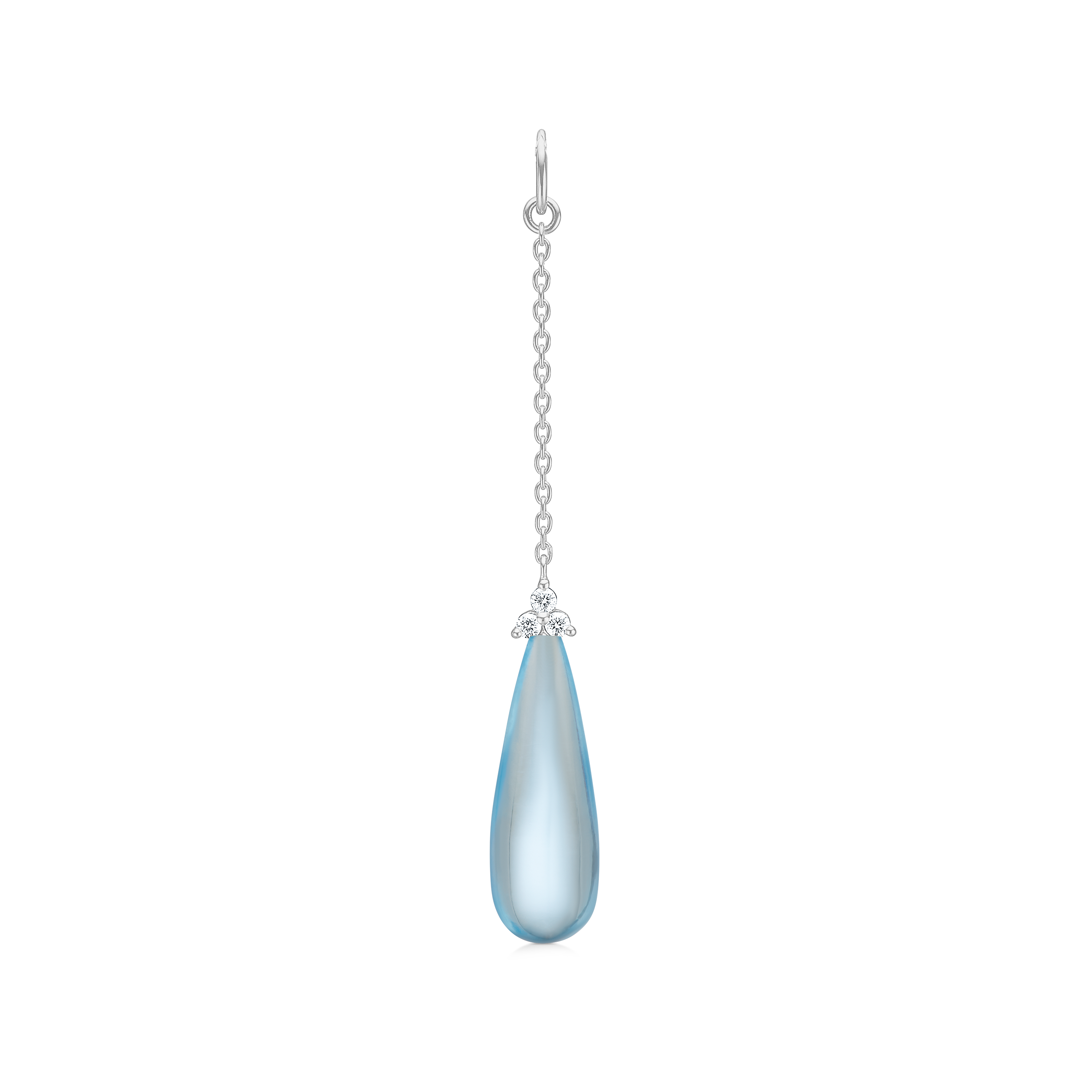 Fryd Sky Blue Ear-Pendant - 18kt White Gold