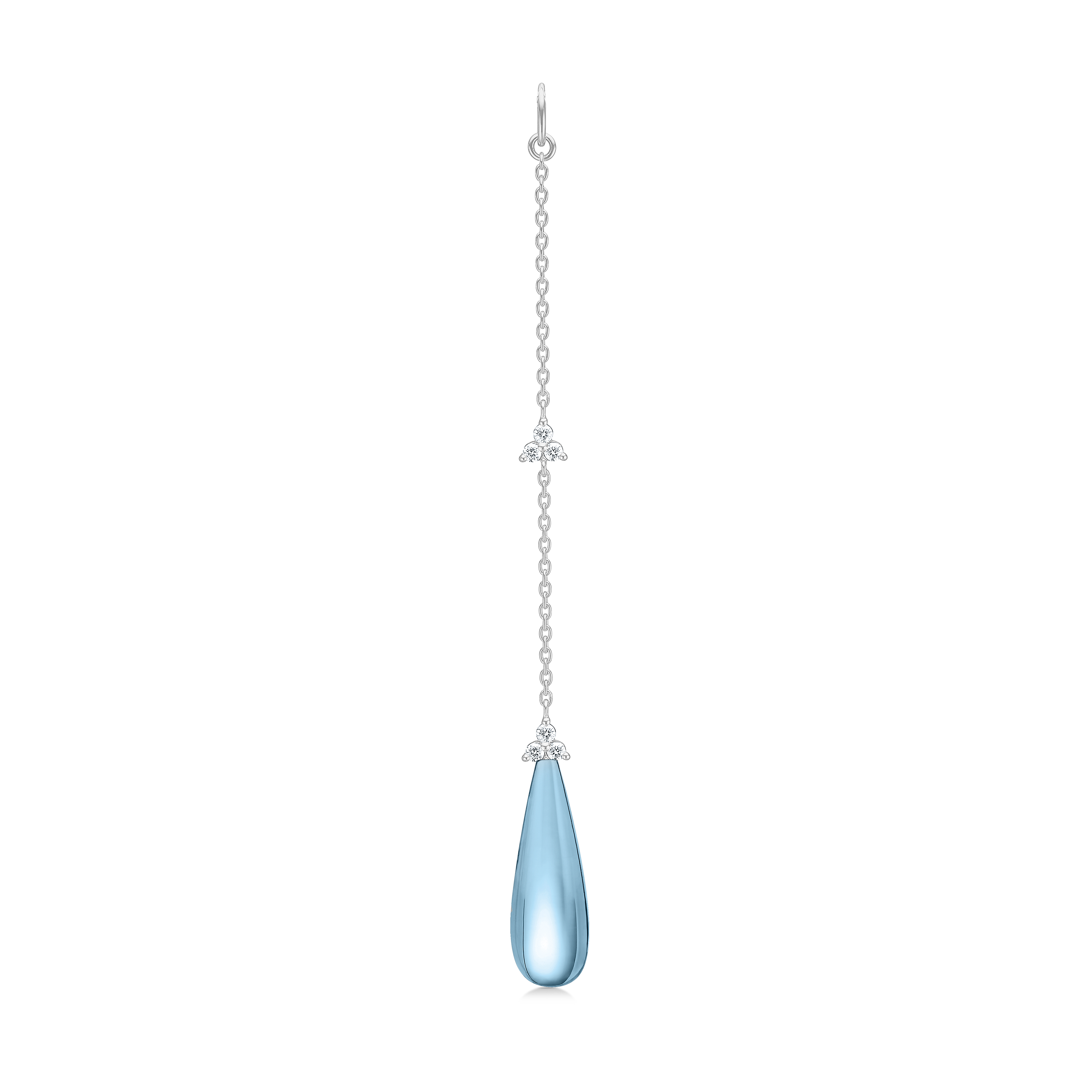 Fryd Sky Blue Ear-Pendant L - 18kt White Gold