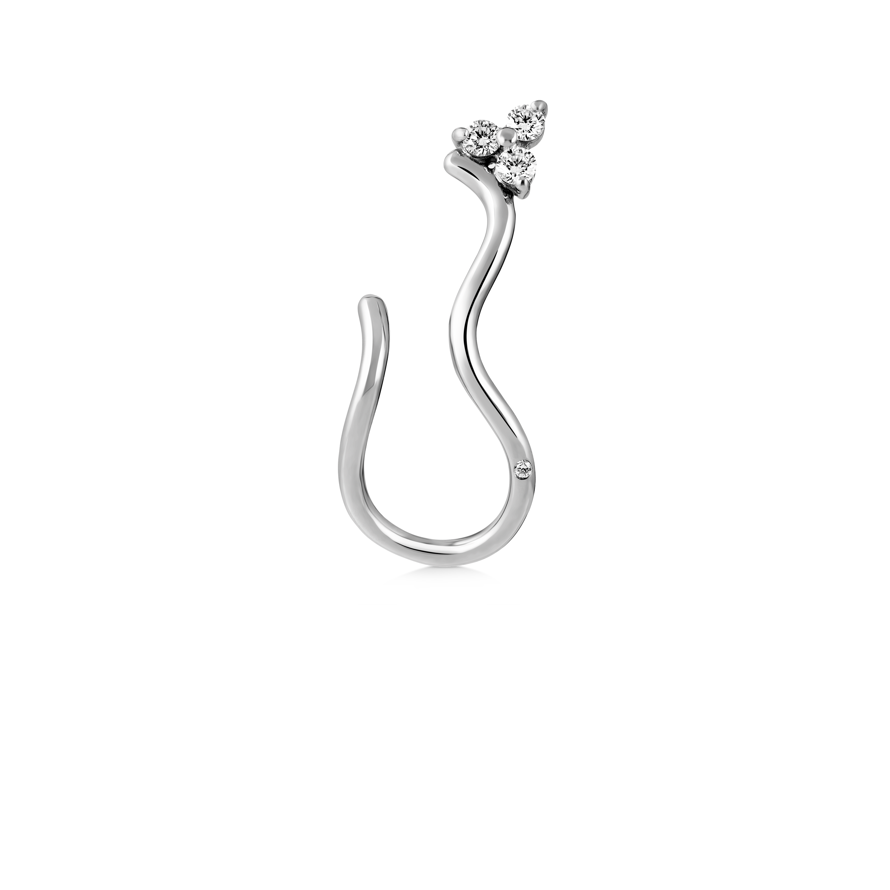 Fryd Wave Diamond Earring Left - 18kt White Gold