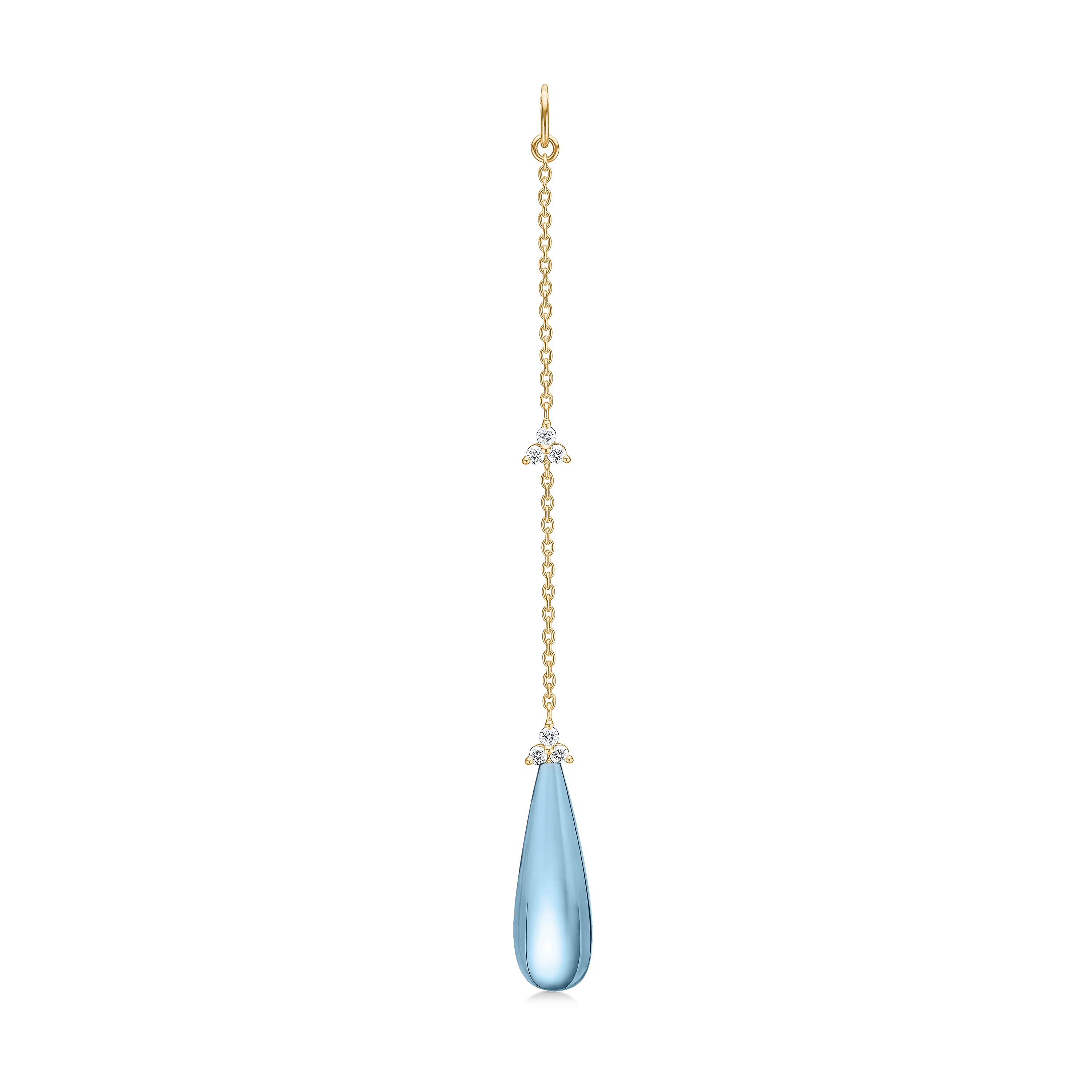 Fryd Sky Blue Ear-Pendant L - 18kt Yellow Gold