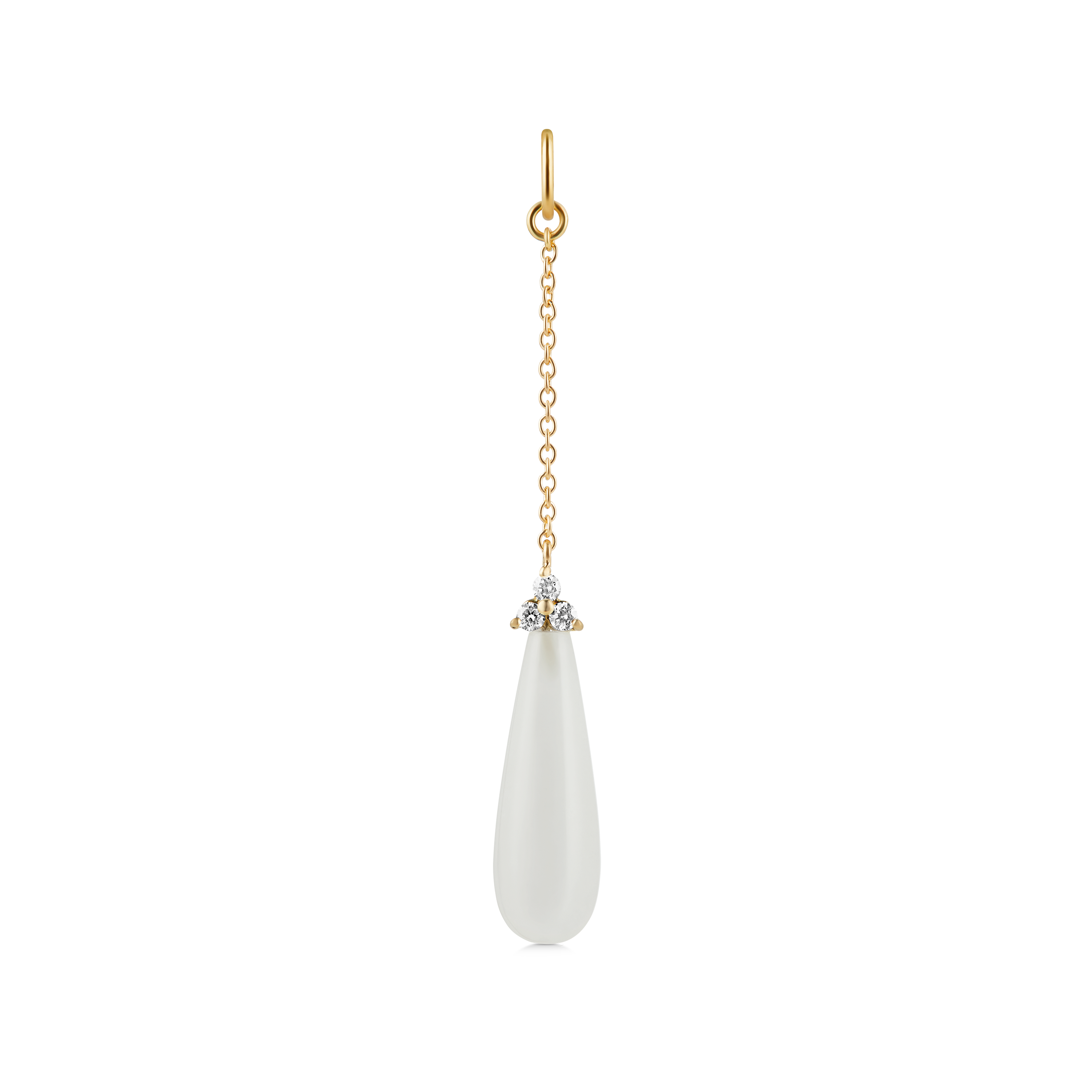 Fryd White Ear-Pendant - 18kt Yellow Gold