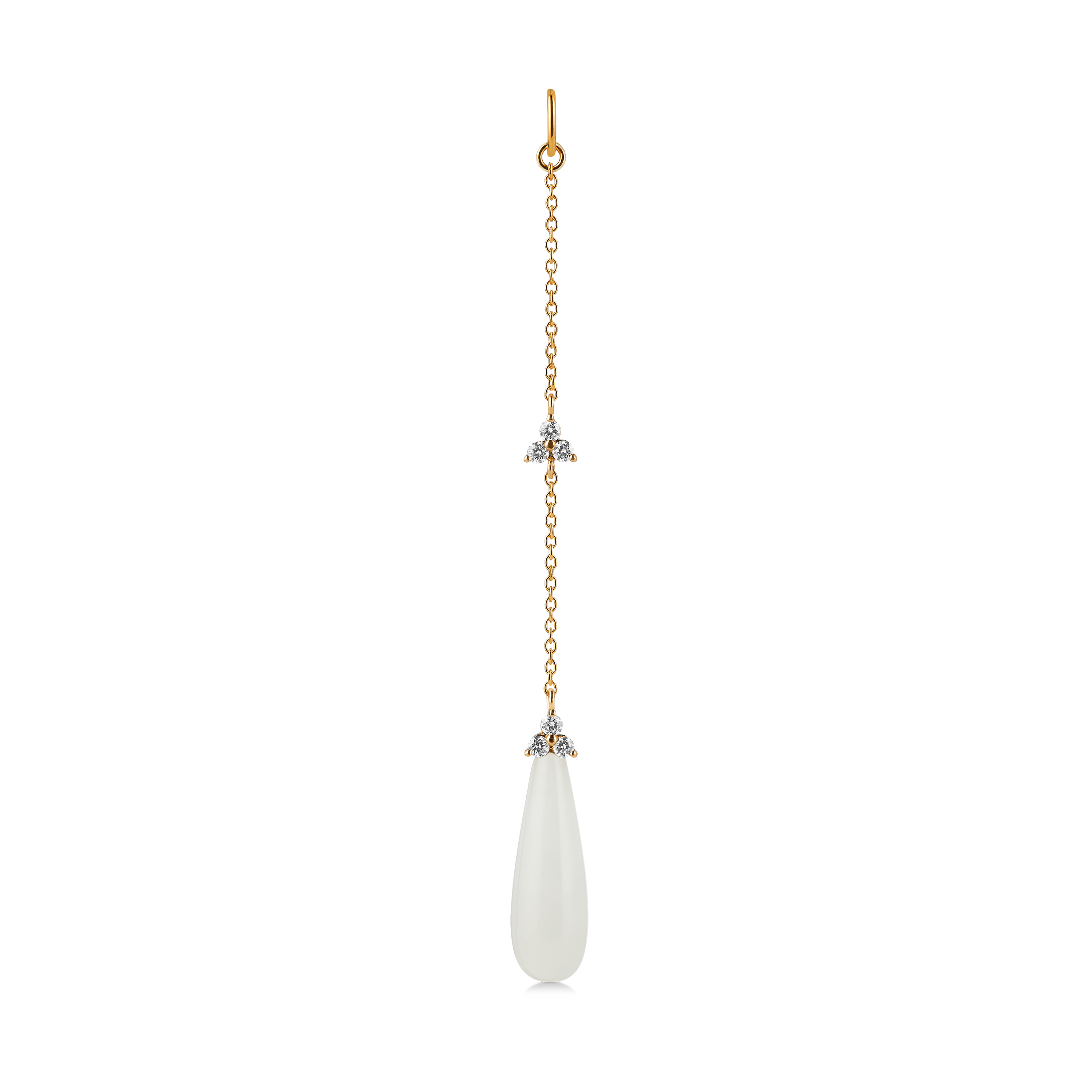 Fryd White Ear-Pendant L - 18kt Yellow Gold