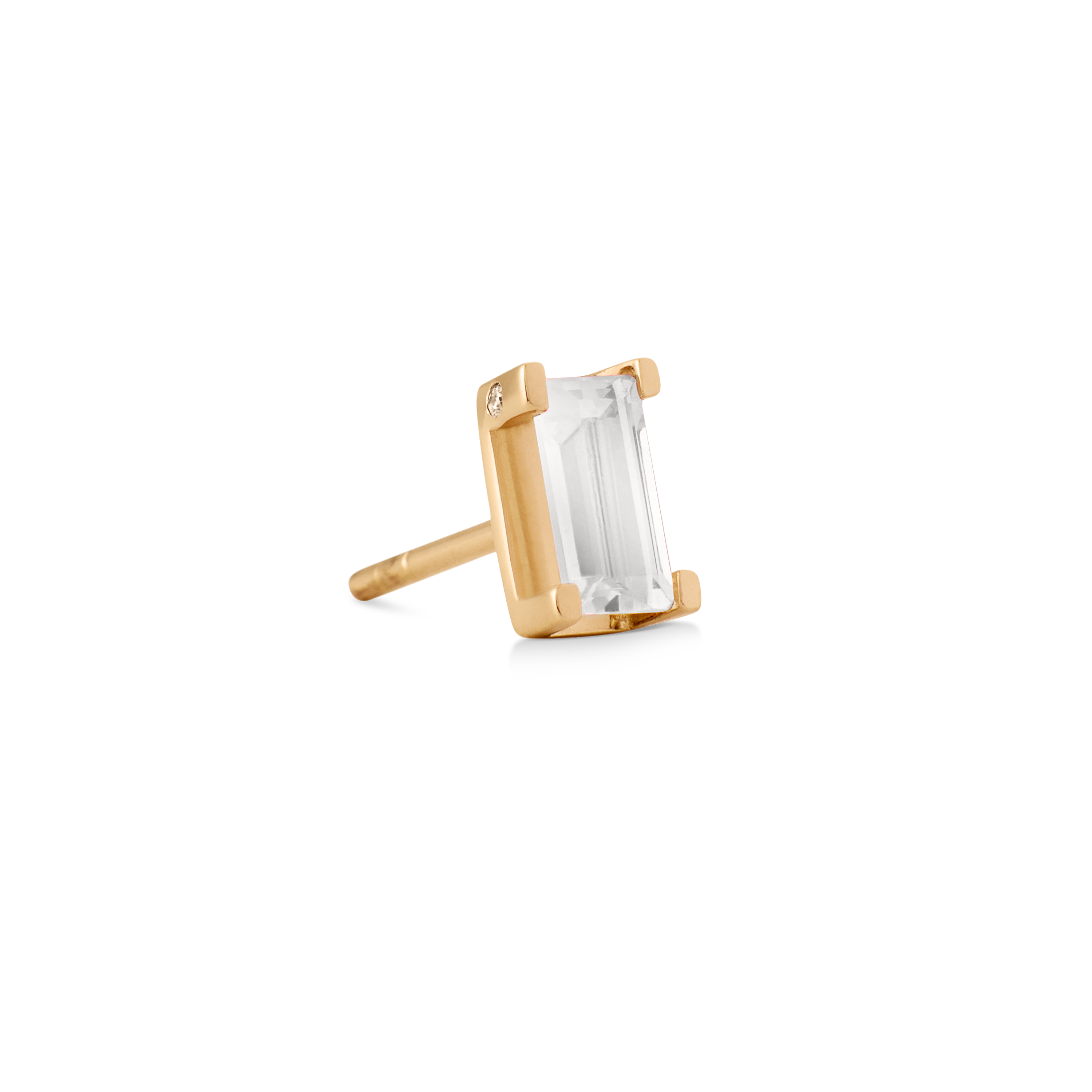 Nord White Earring - 18kt Yellow Gold