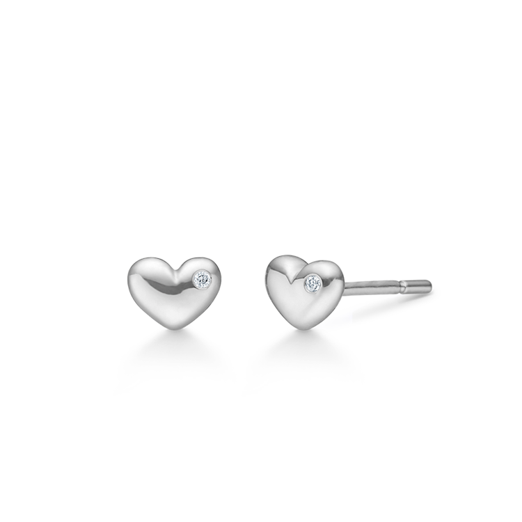 Symbols My Heart Earring - 18kt White gold
