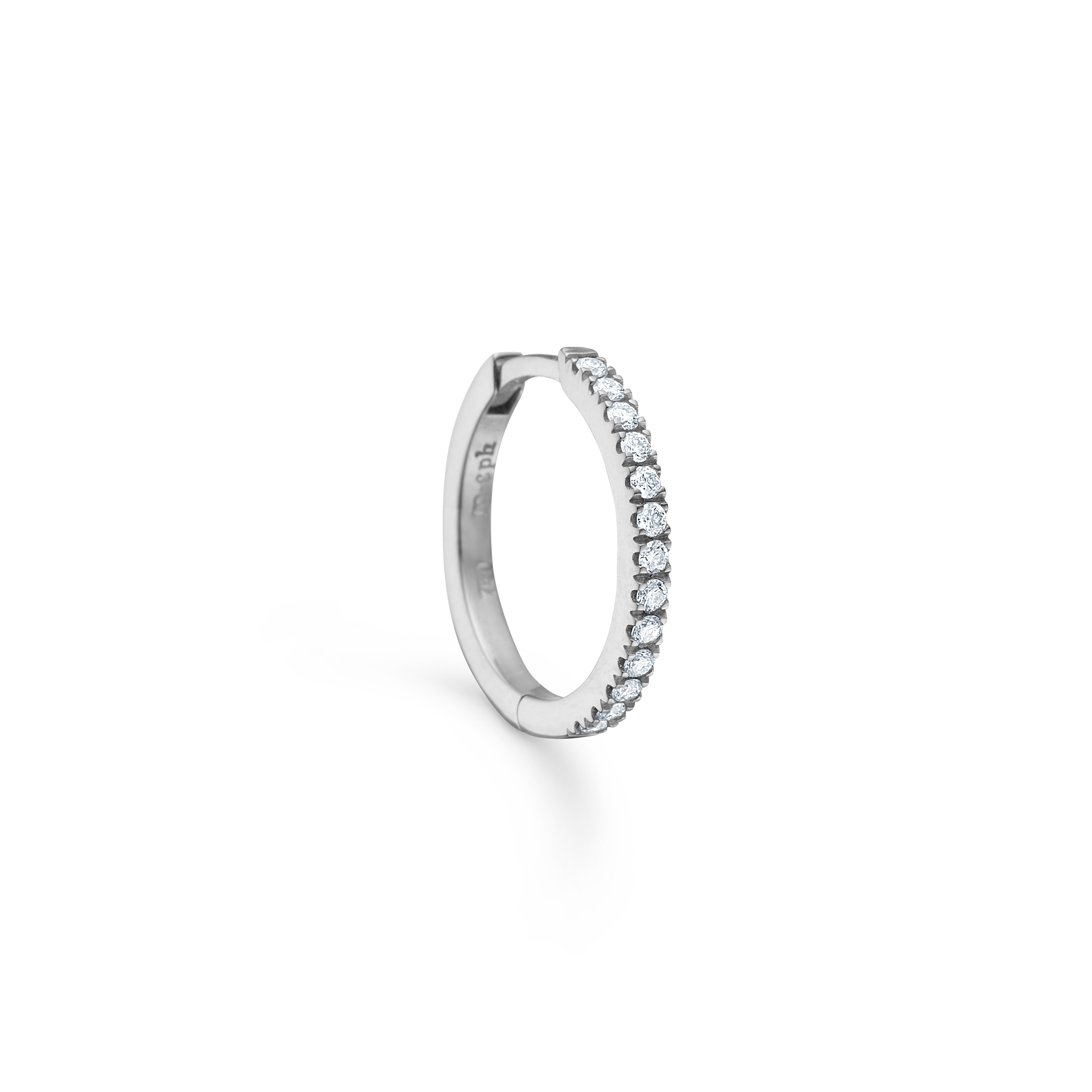 Rock Classic diamond hoop S - 18kt White Gold