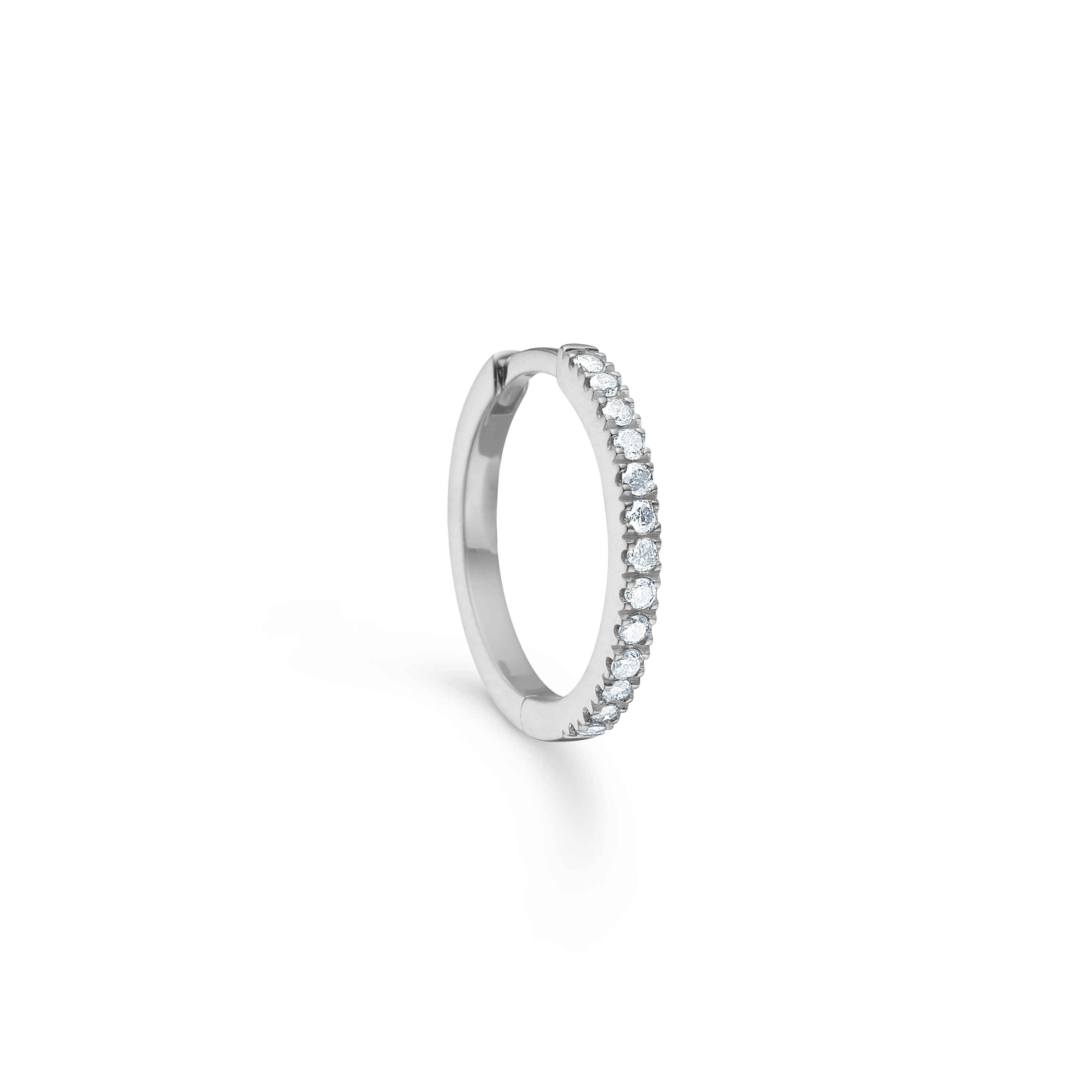 Rock Classic Grey diamond hoop S - 18kt White Gold
