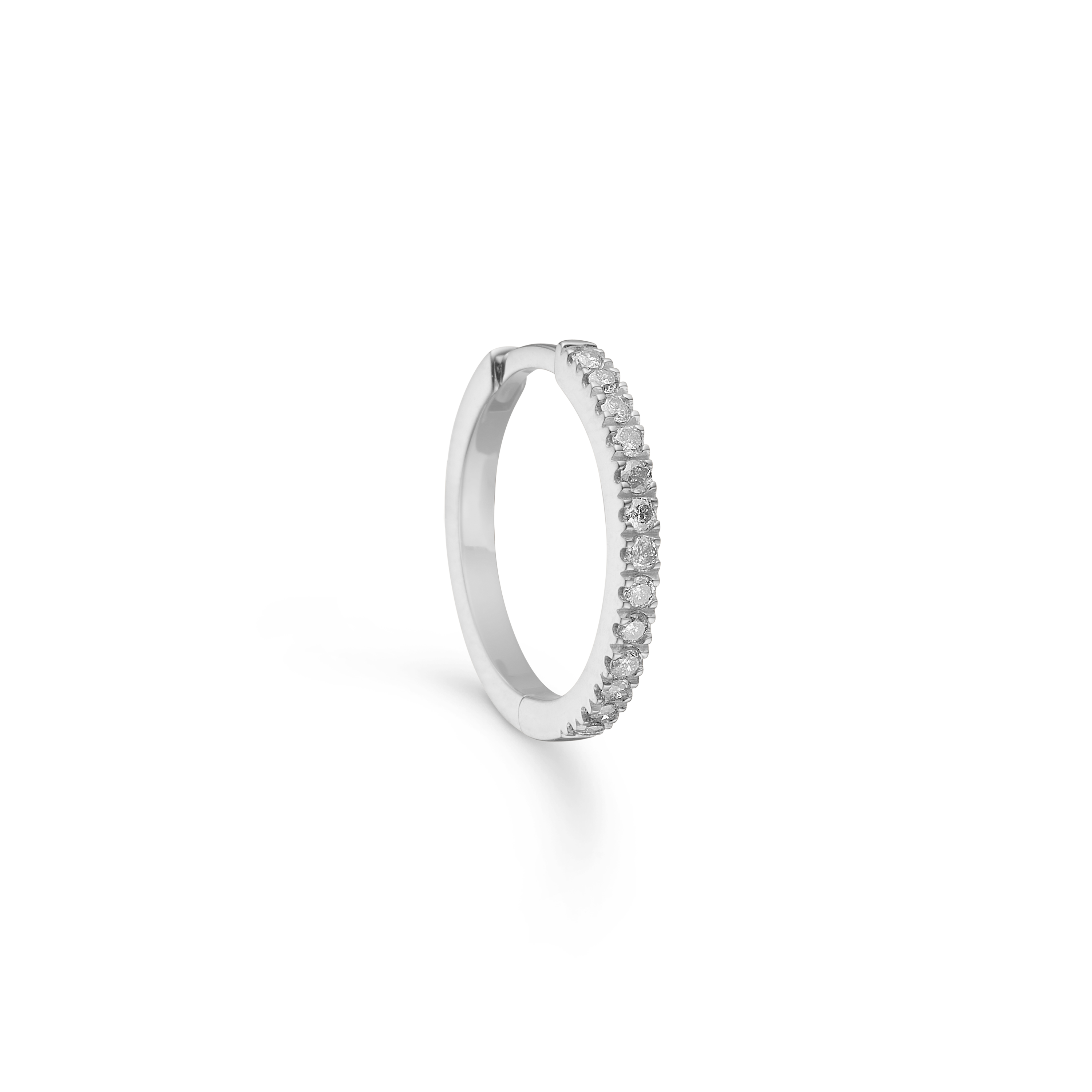 Rock Classic Grey diamond hoop S - 18kt White Gold