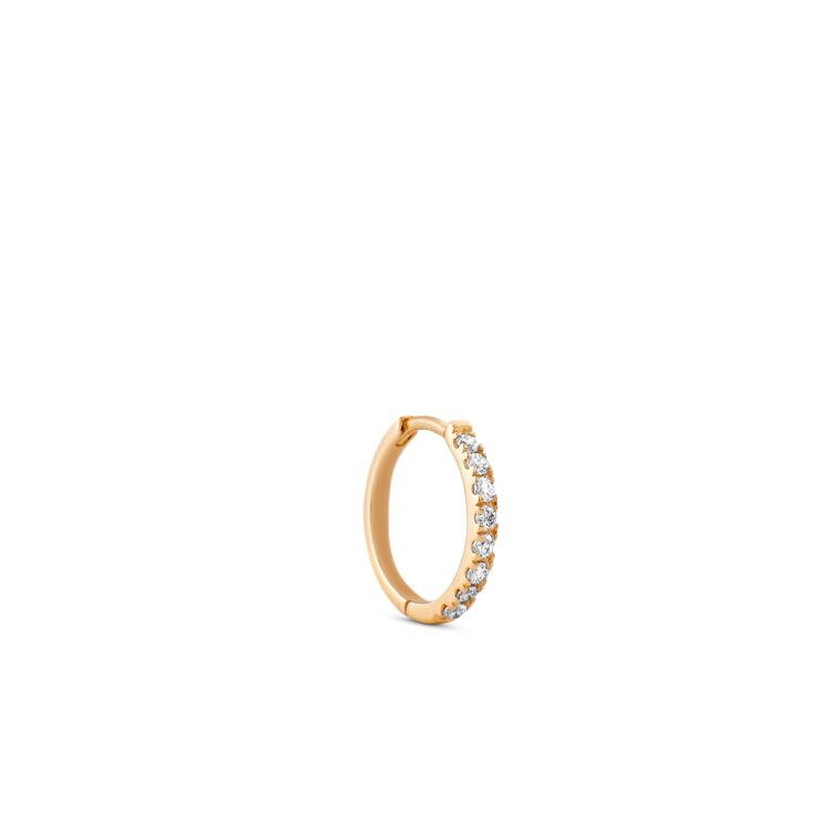 Rock Classic Diamond Hoop S - 18kt Yellow Gold