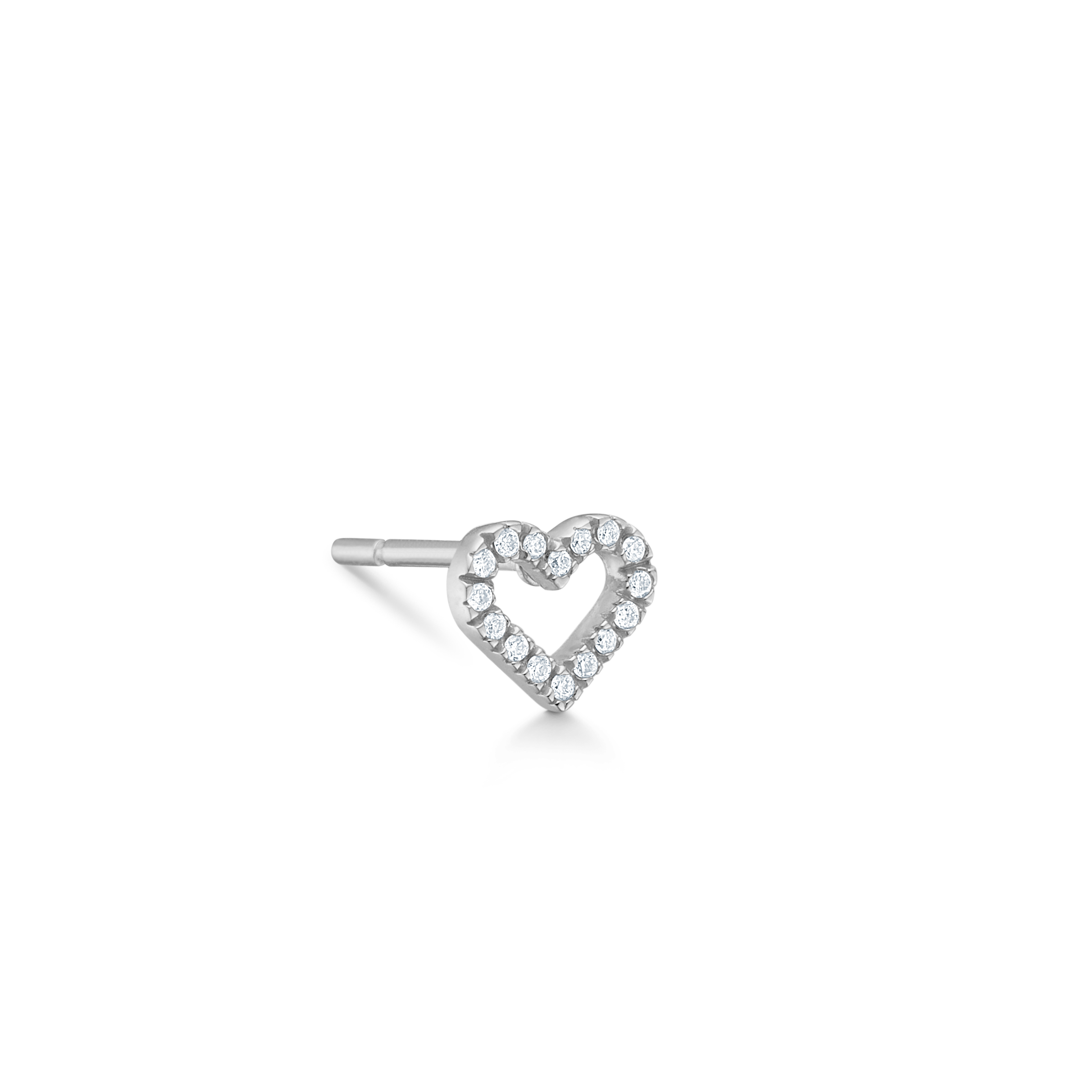 Symbols Open Heart ear stud M - 18kt White Gold