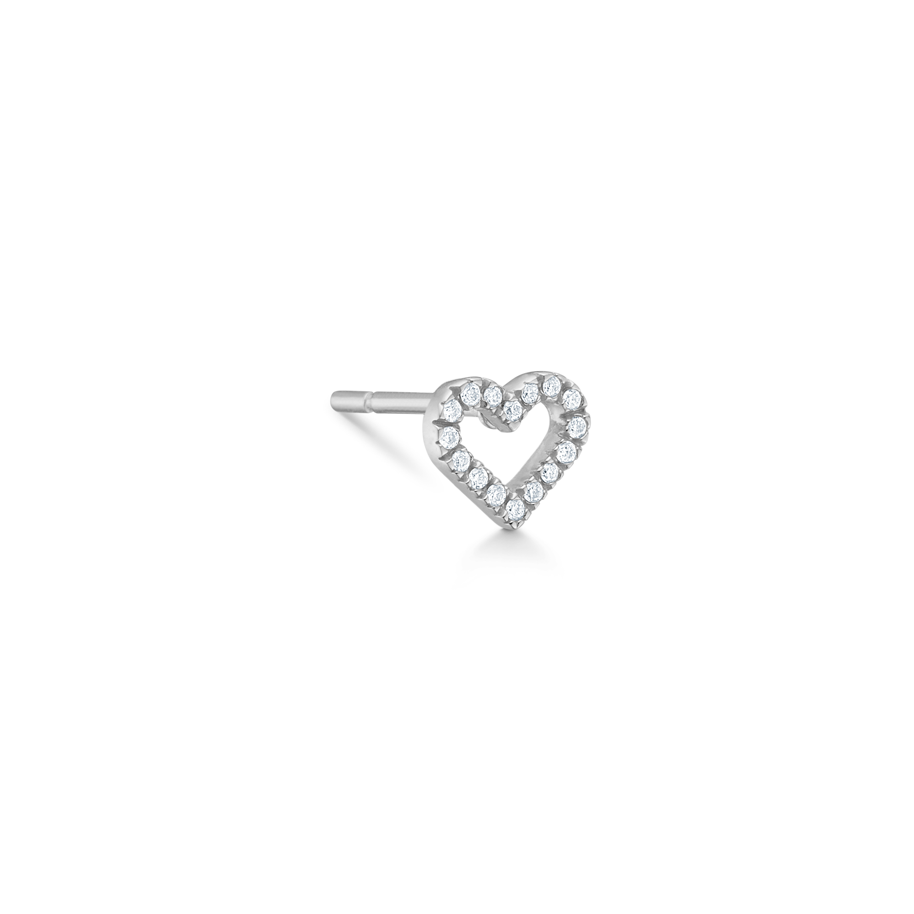 Symbols Open Heart ear stud M - 18kt White Gold