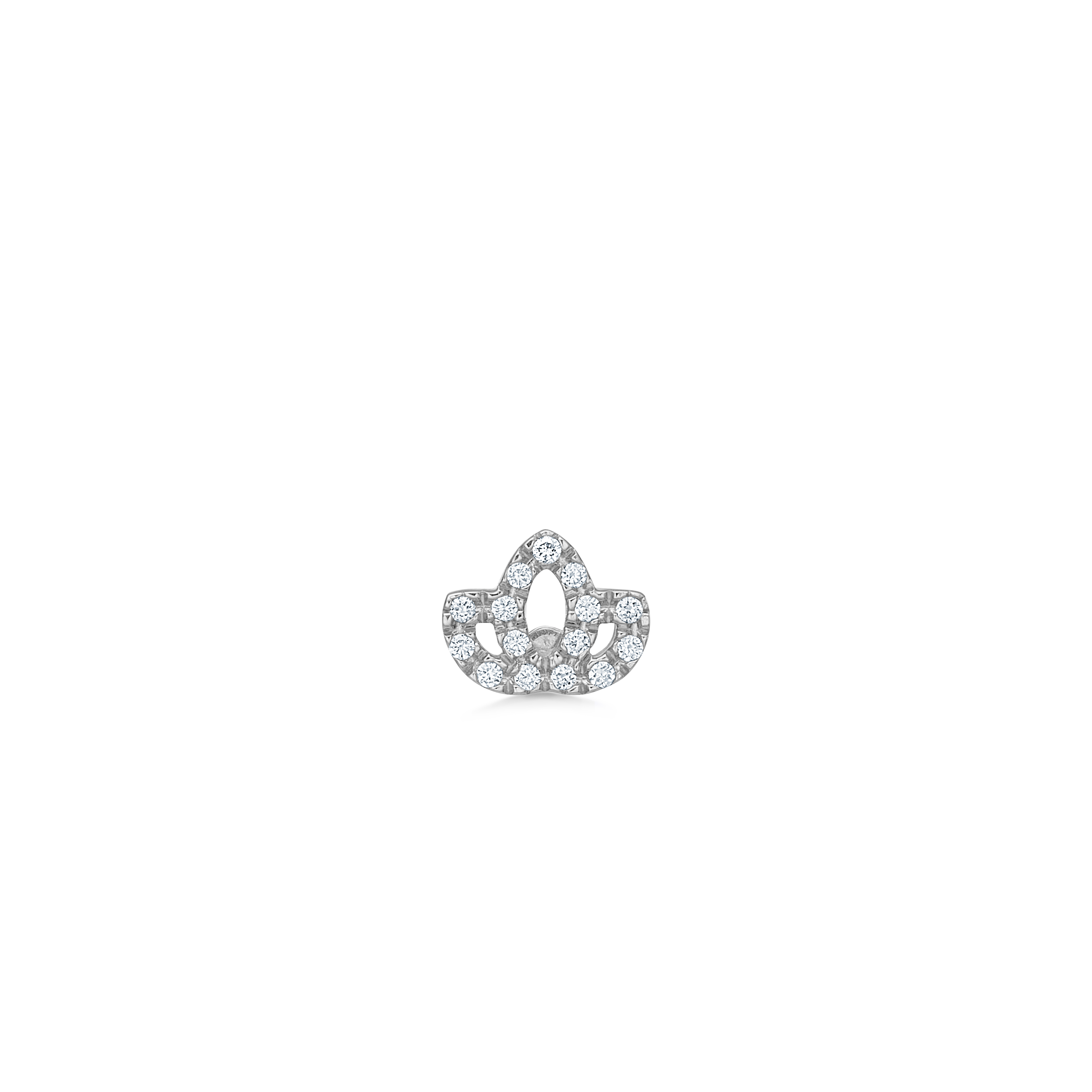 Symbols Lotus diamond ear stud - 18kt White Gold