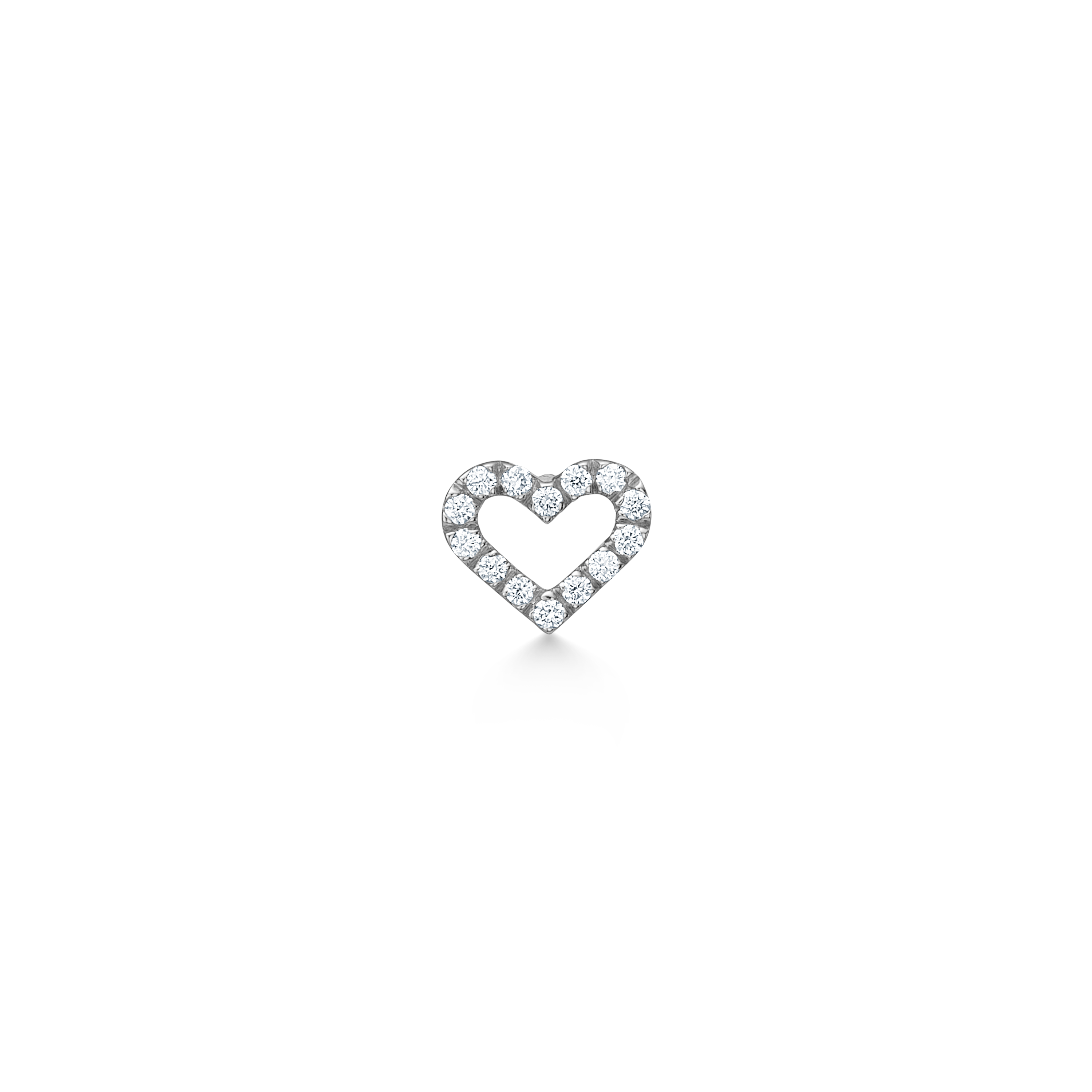 Symbols Open Heart ear stud - 18kt White Gold