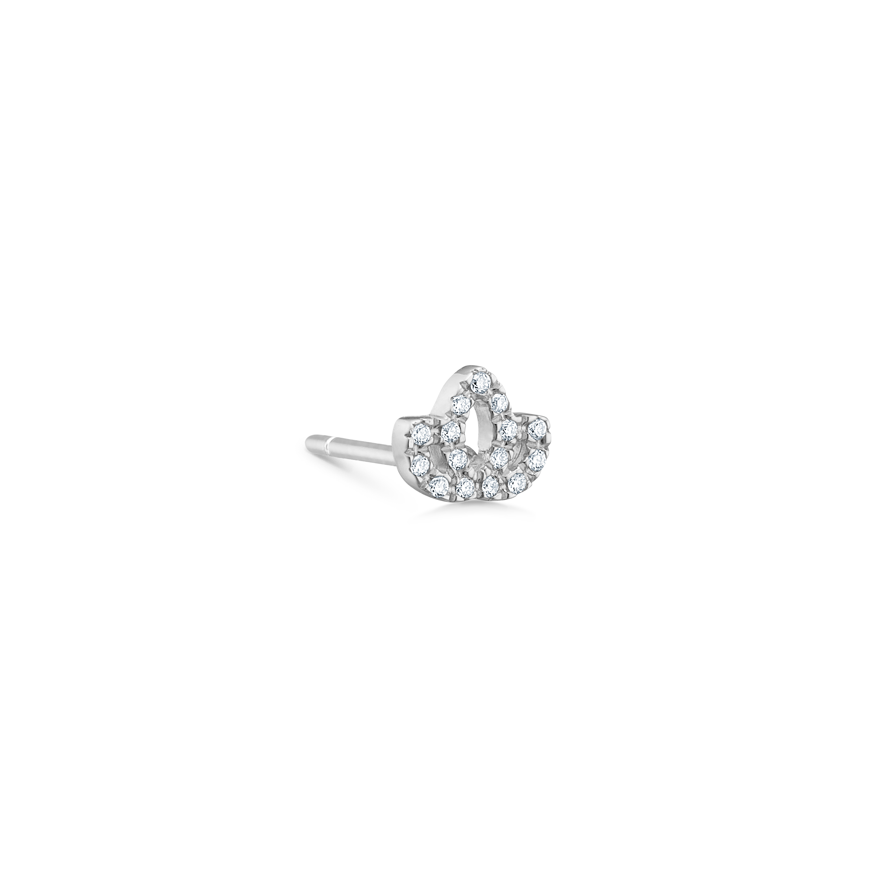 Symbols Lotus diamond ear stud - 18kt White Gold