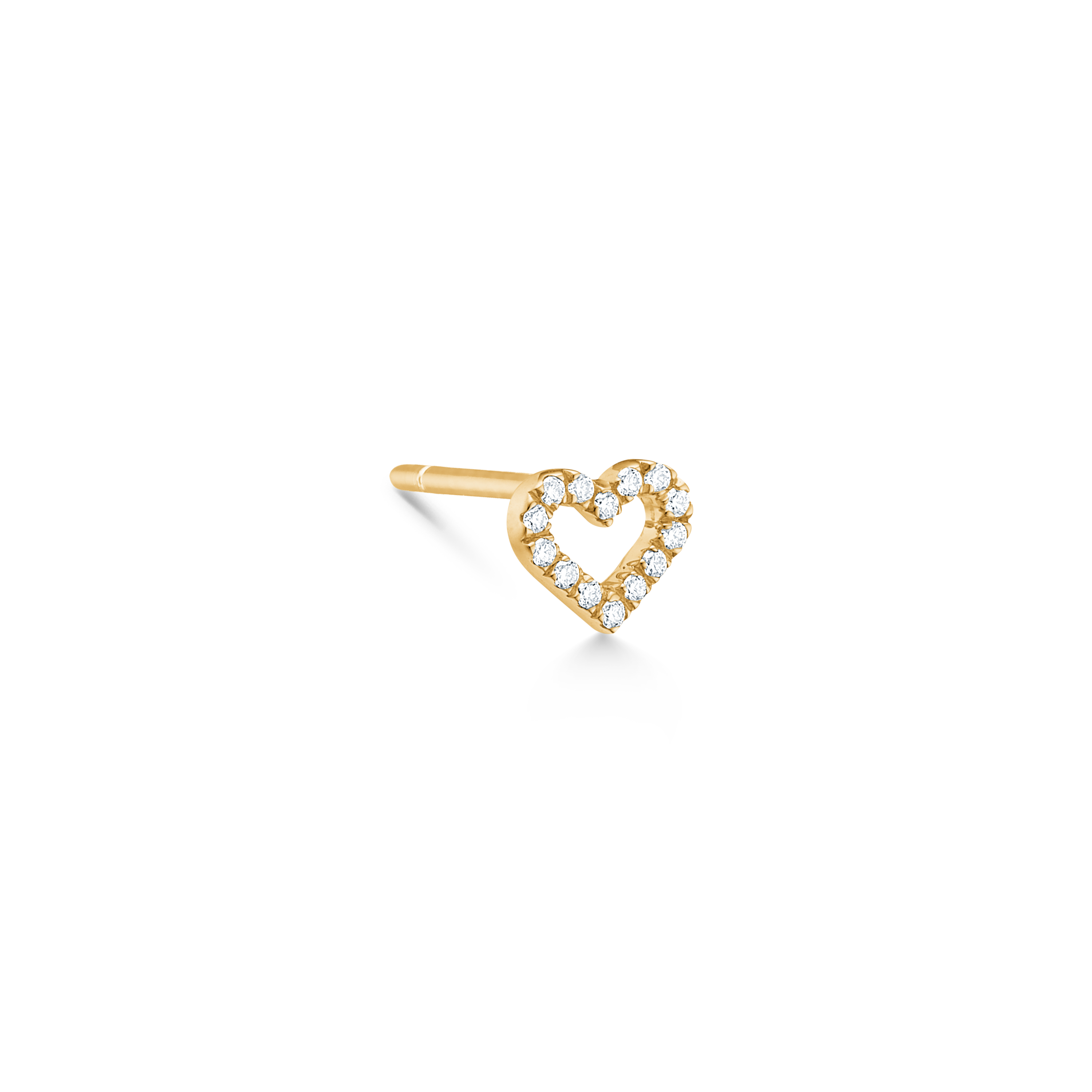 Symbols Open Heart diamond stud - 18kt Yellow Gold