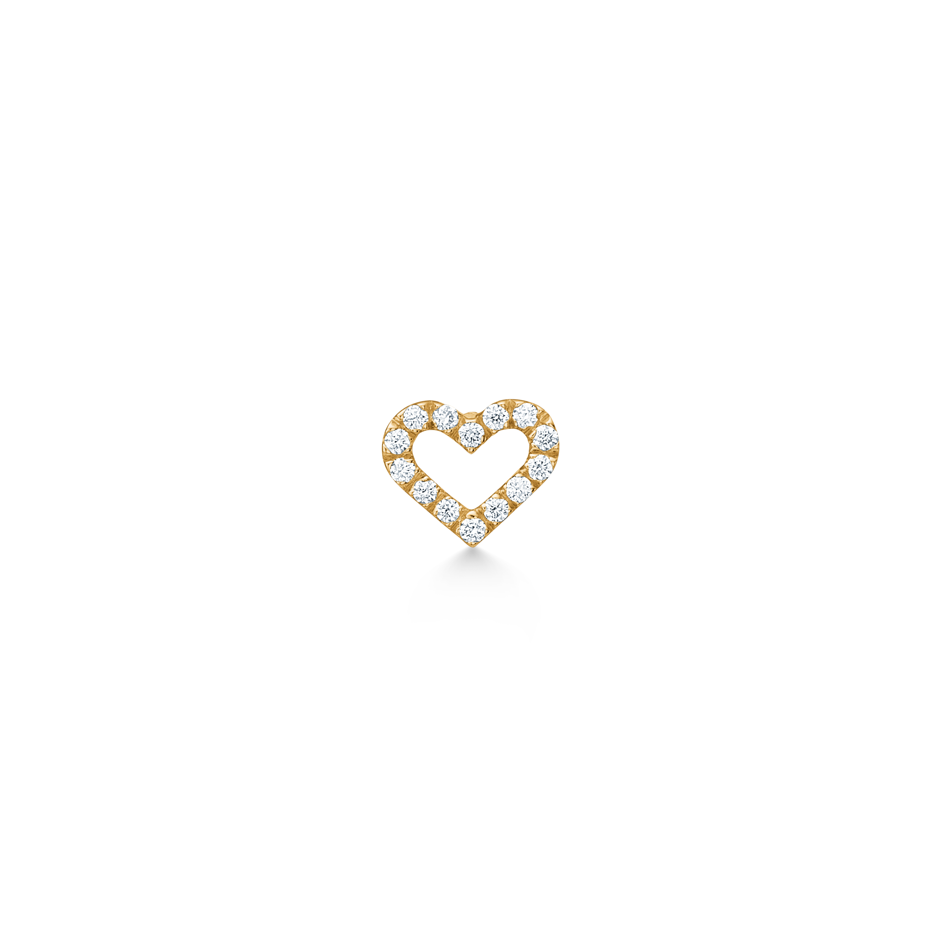 Symbols Open Heart diamond stud - 18kt Yellow Gold