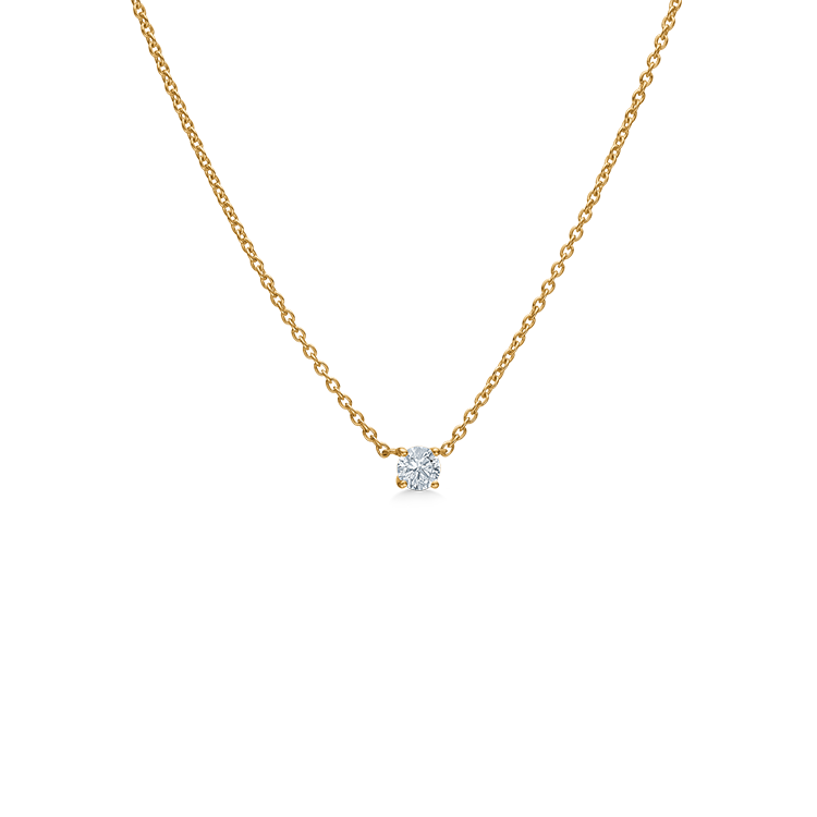 Floating Diamond necklace - 18kt Yellow gold
