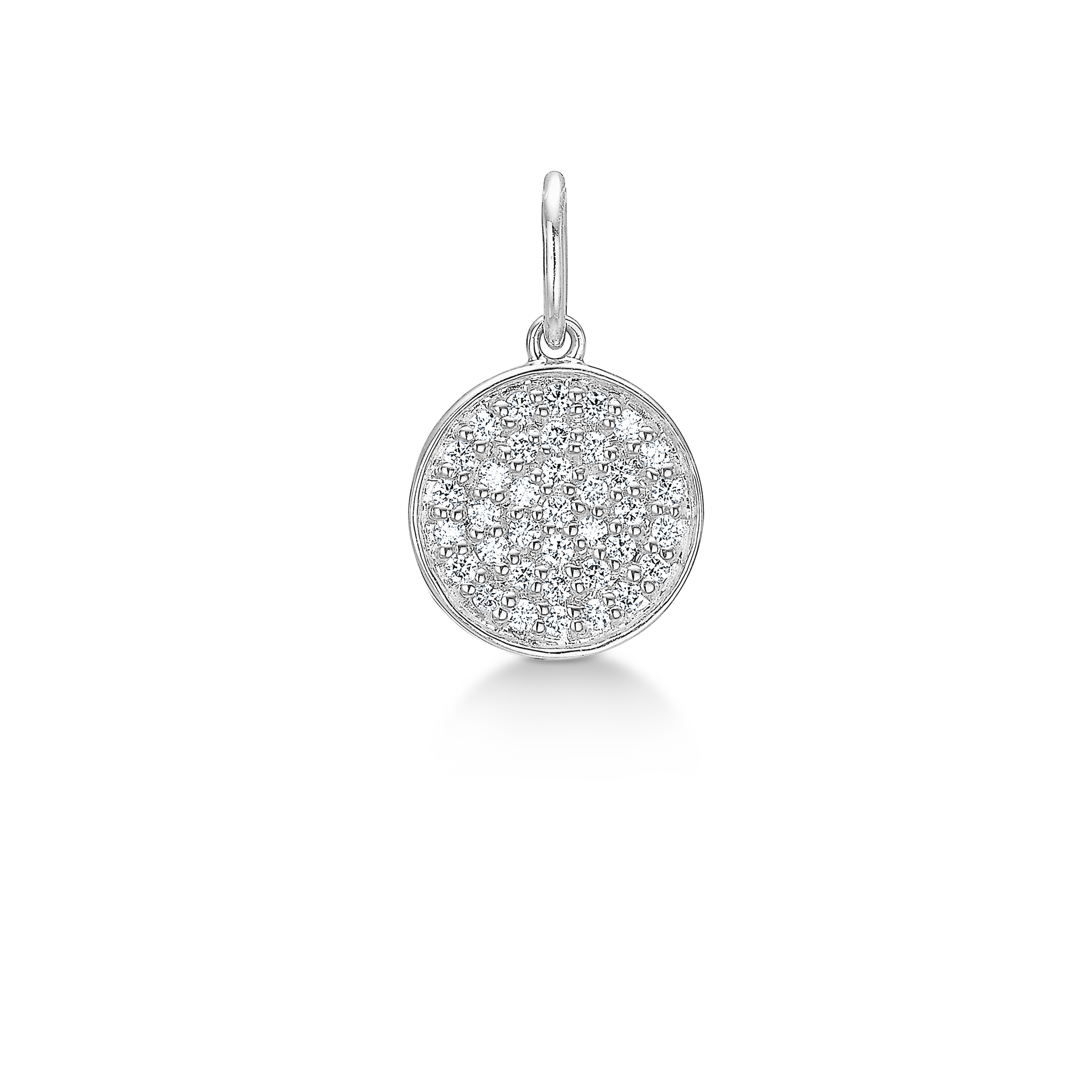 Rock Classic Round Diamond Pendant - 18kt White Gold