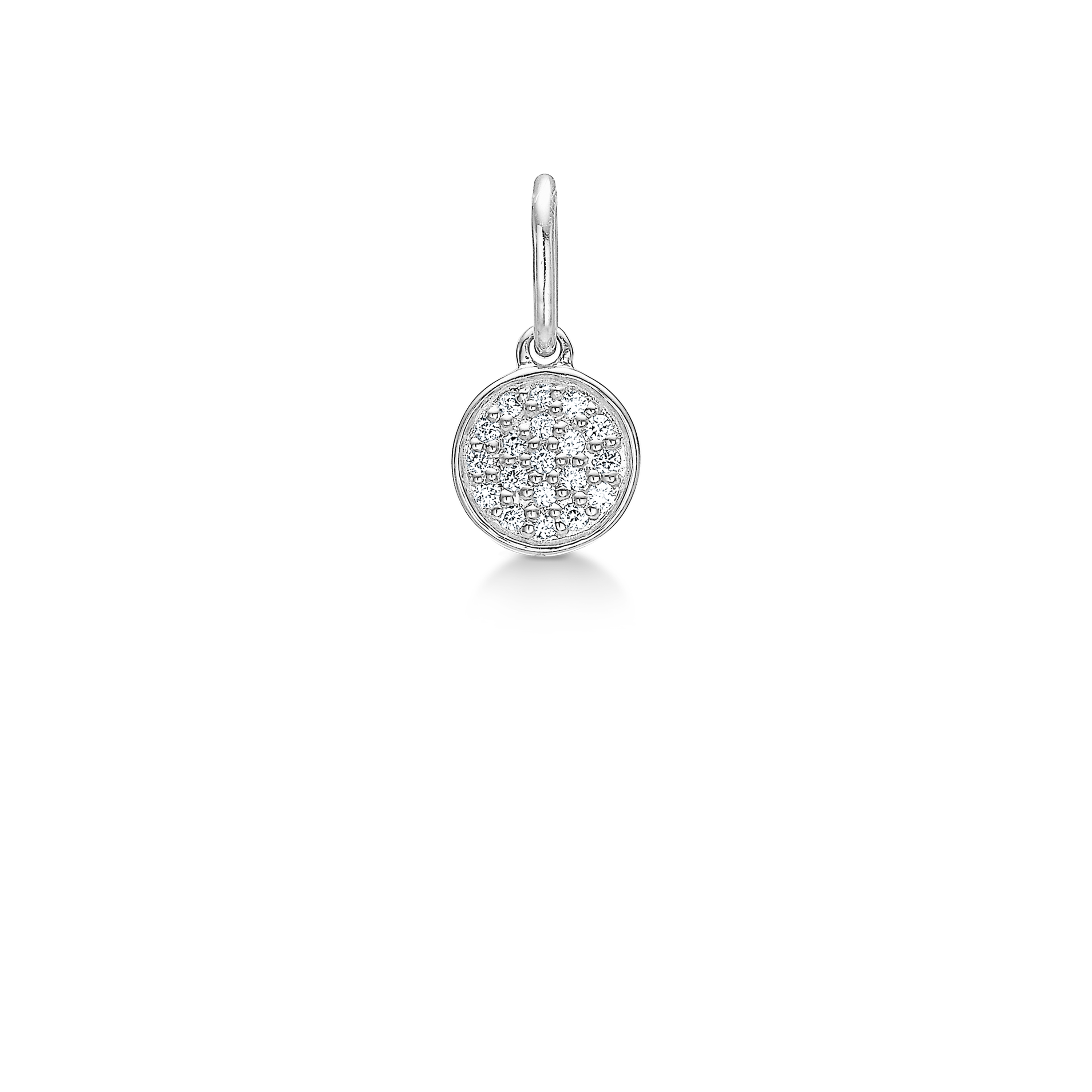 Rock Classic Round Diamond Pendant S - 18kt White Gold