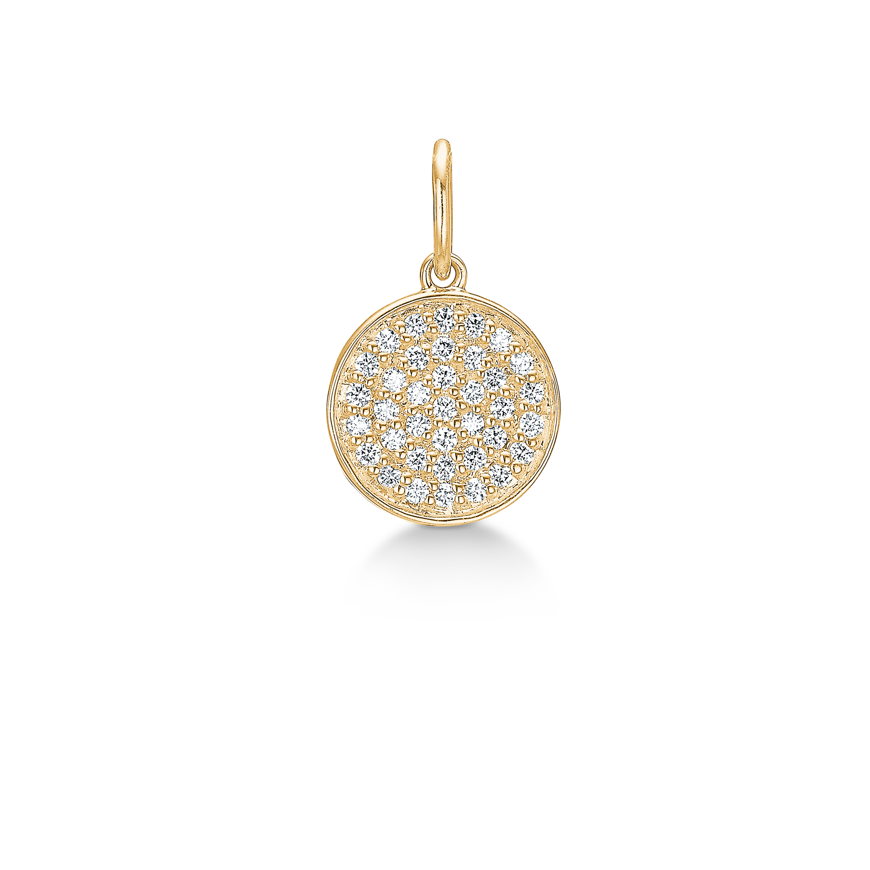 Rock Classic Round Diamond Pendant - 18kt Yellow Gold