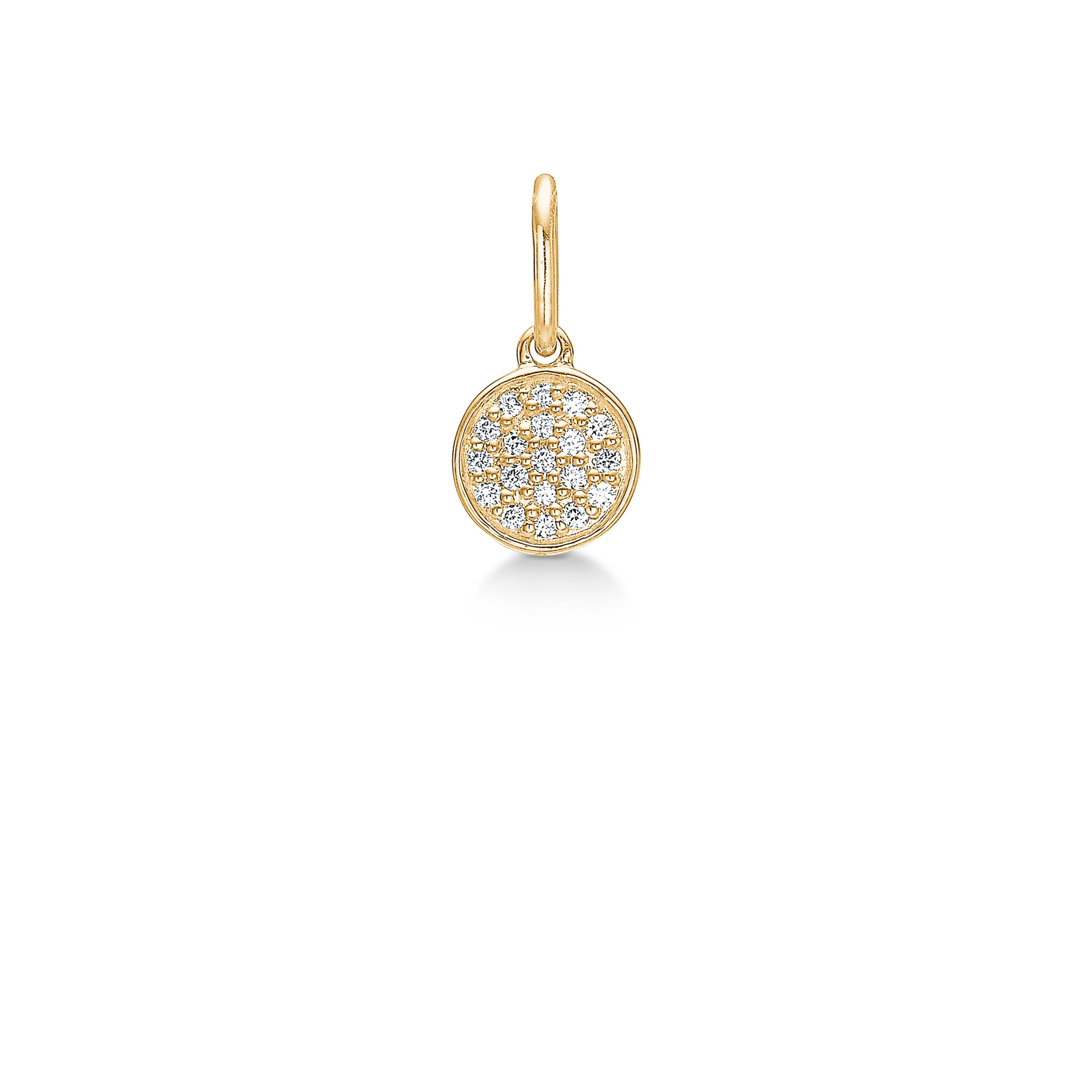 Rock Classic Round Diamond Pendant S - 18kt Yellow Gold