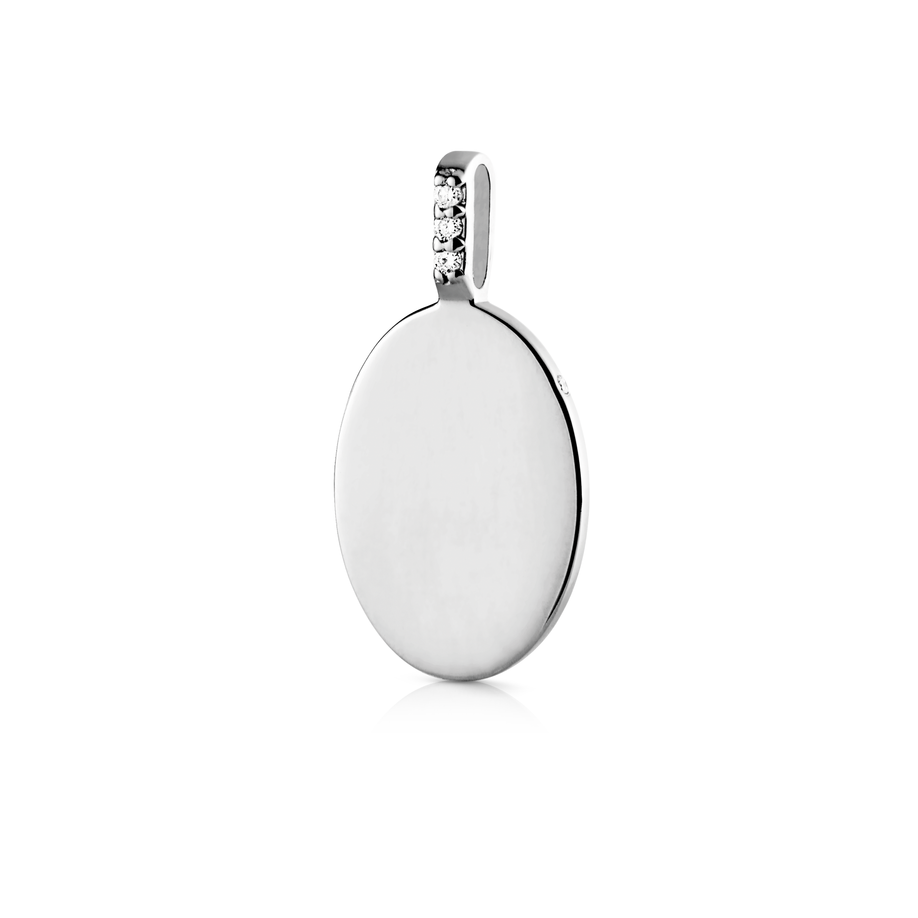 Signet Diamond Pendant - 18kt White Gold