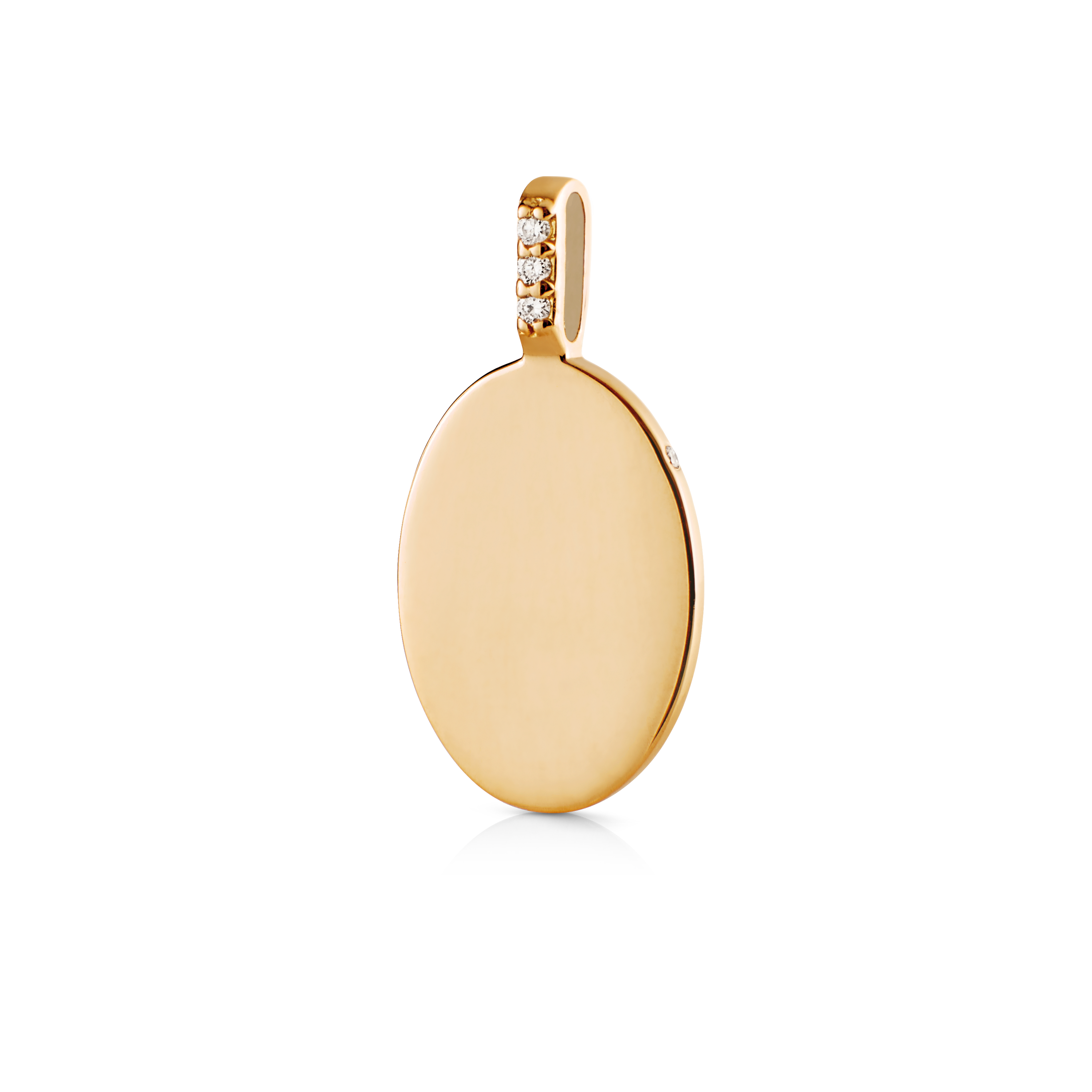 Signet Diamond Pendant - 18kt Yellow Gold