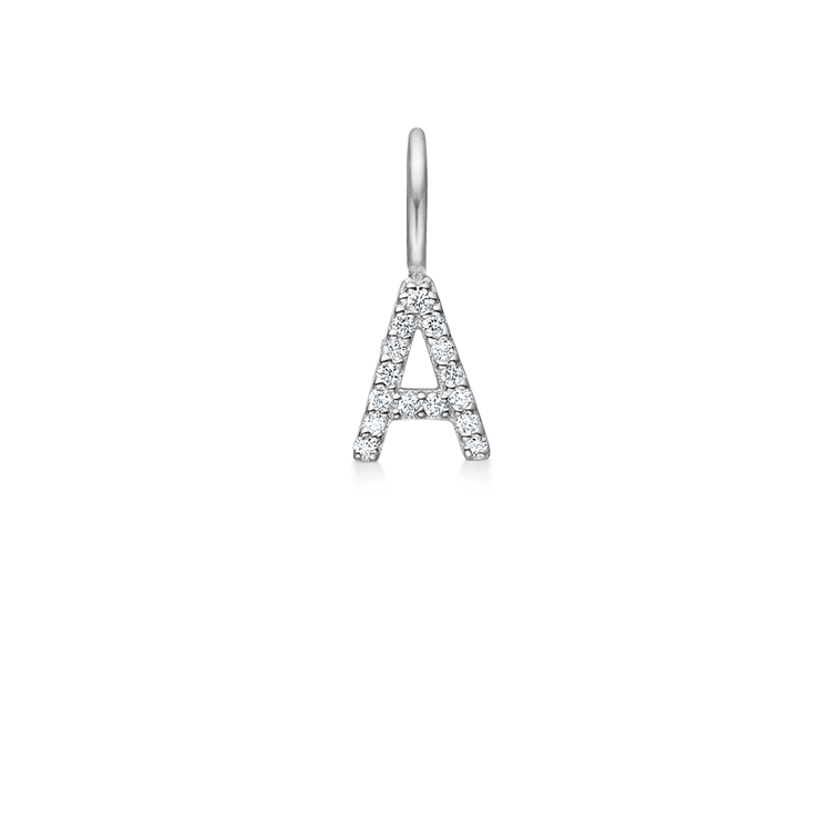My A Diamond Pendant - 18kt White Gold