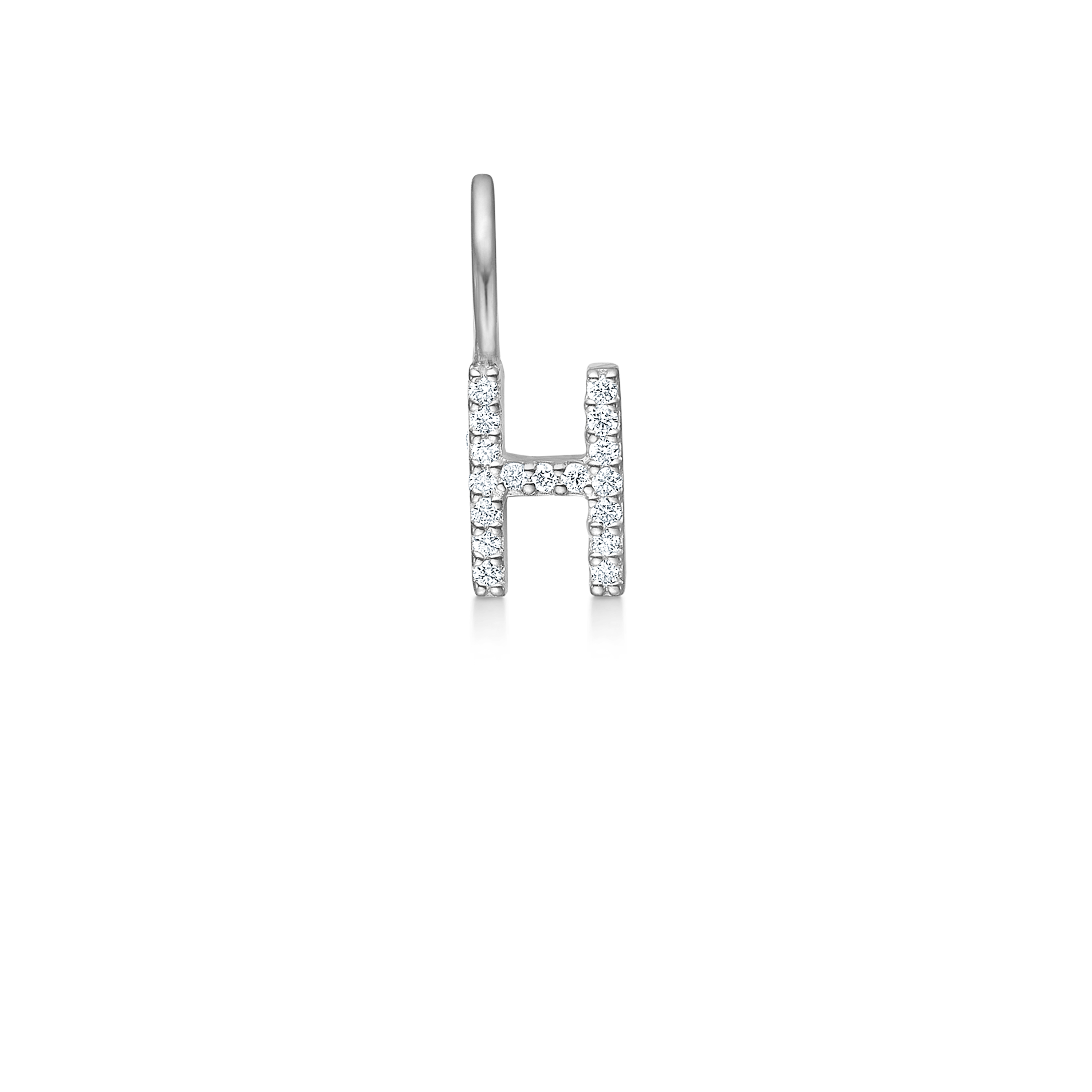 My H Diamond Pendant - 18kt White Gold
