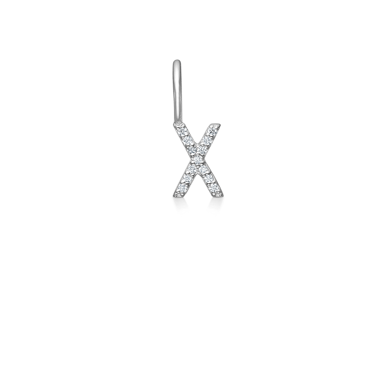 My X Diamond Pendant - 18kt White Gold