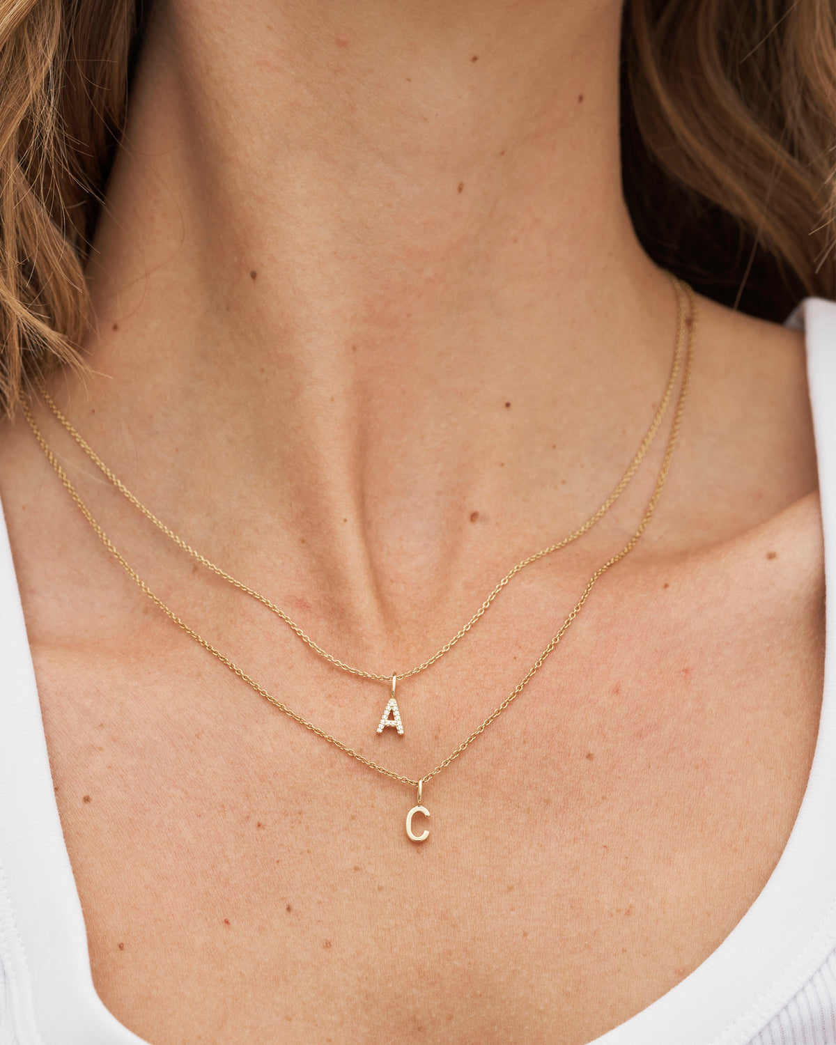 My K Diamond Pendant - 18kt Yellow Gold
