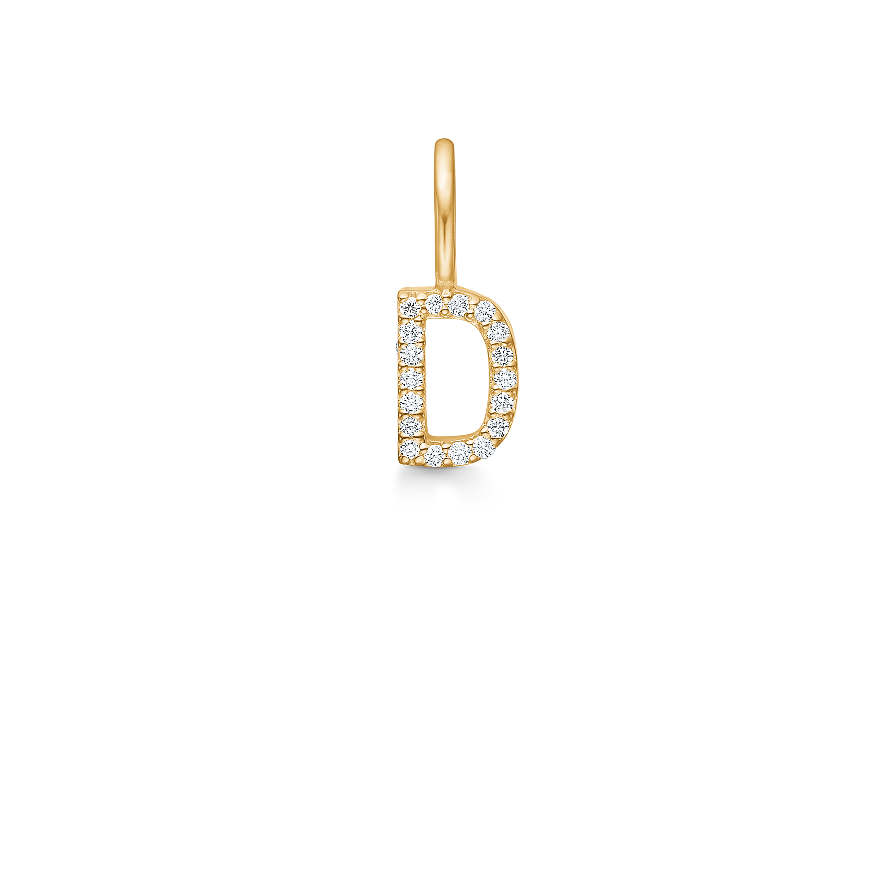 My D Diamond Pendant - 18kt Yellow Gold