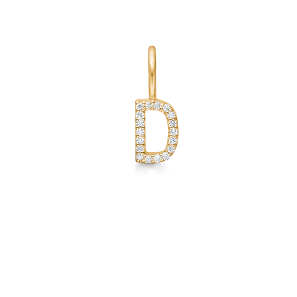 My D Diamond Pendant - 18kt Yellow Gold