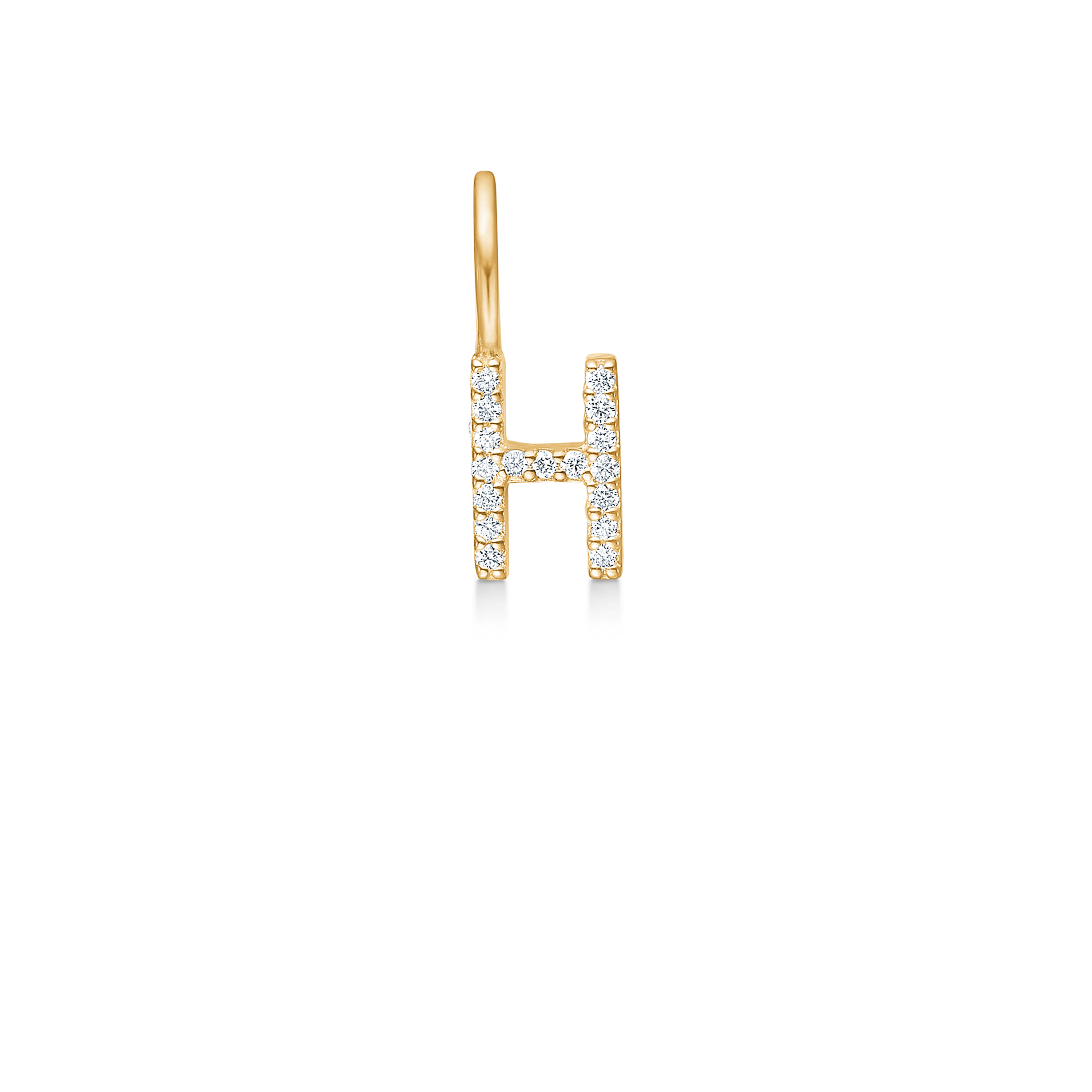 My H Diamond Pendant - 18kt Yellow Gold