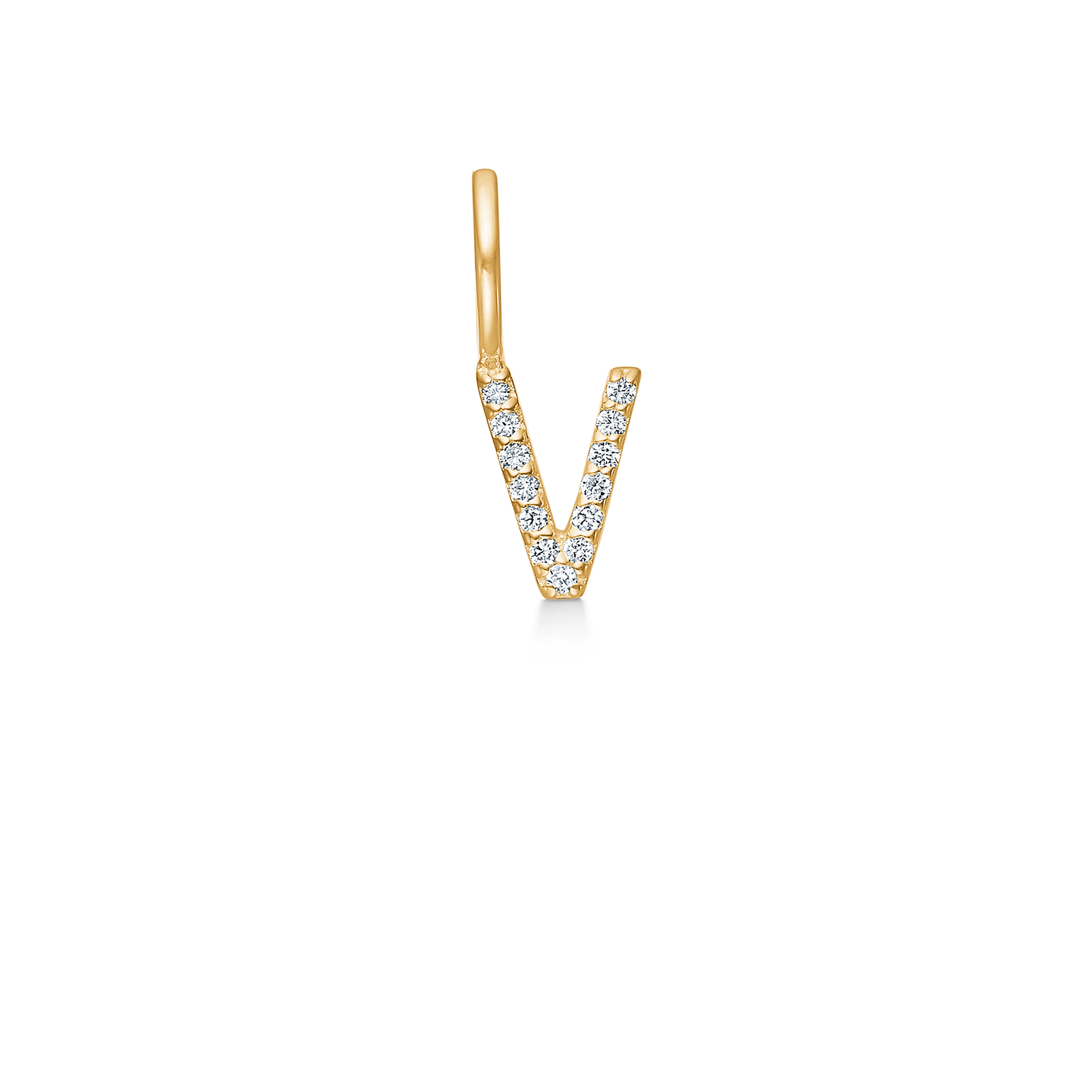 My V Diamond Pendant - 18kt Yellow Gold