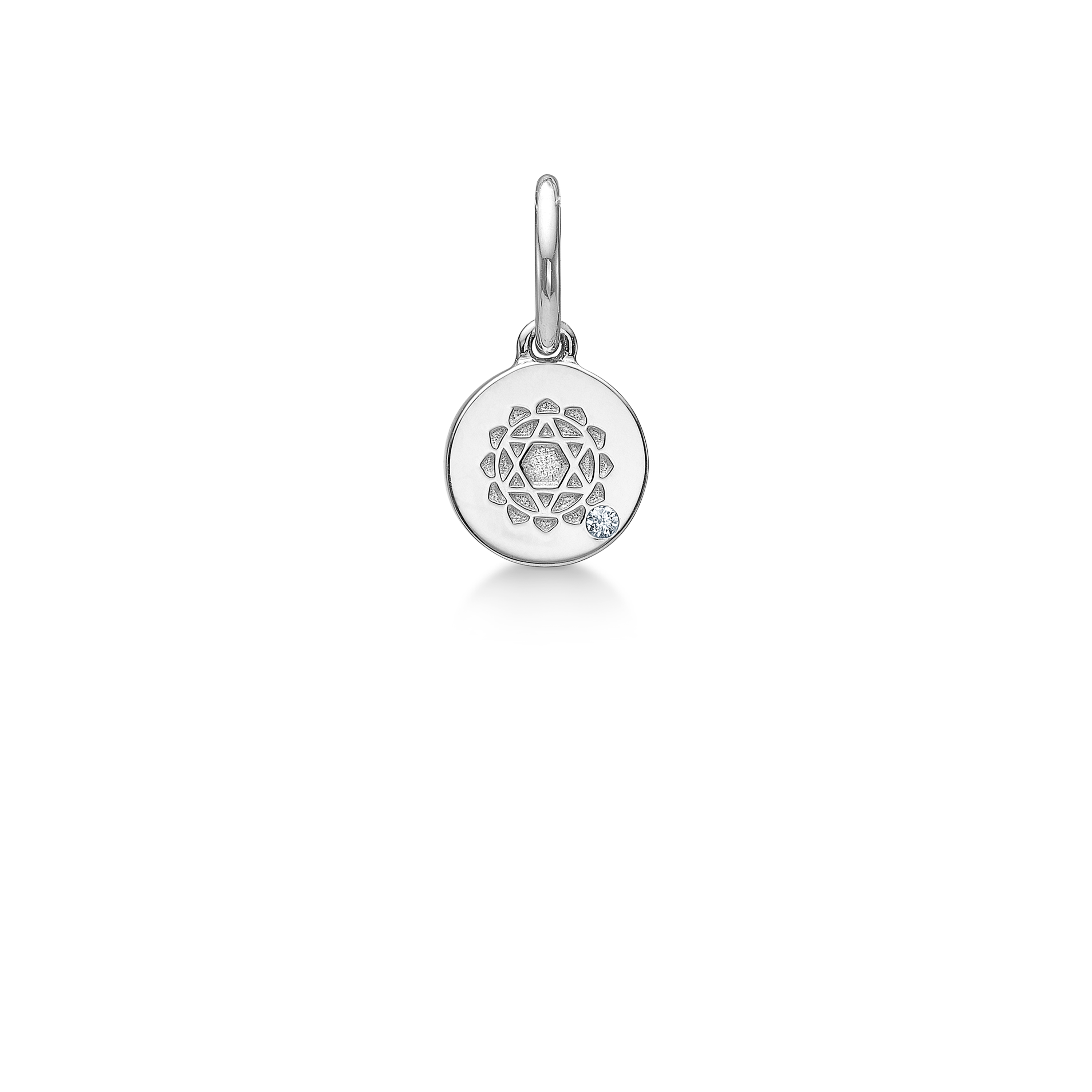 Inner Peace Heart Chakra Pendant - 18kt White Gold