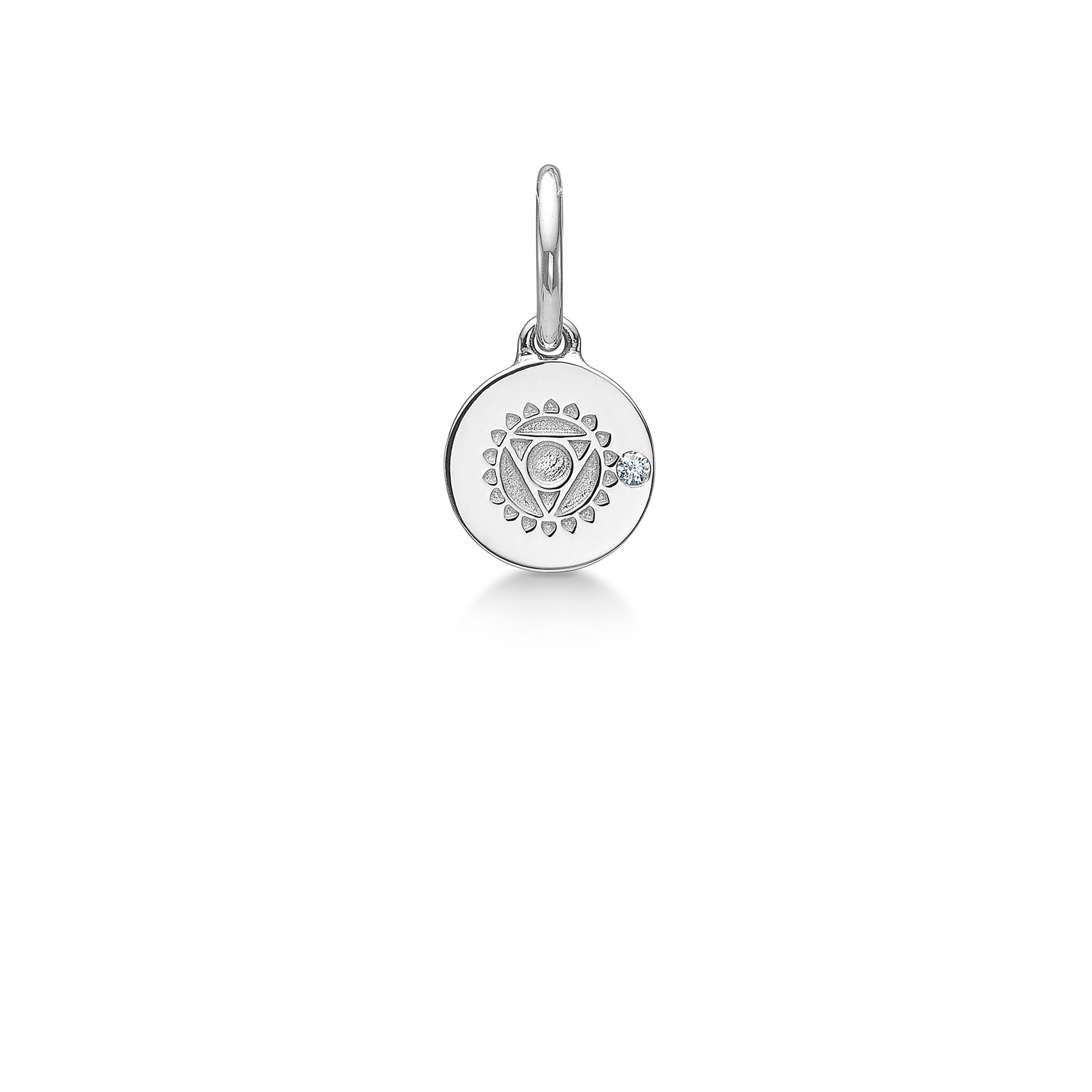 Inner Peace Throat Chakra Pendant - 18kt White Gold