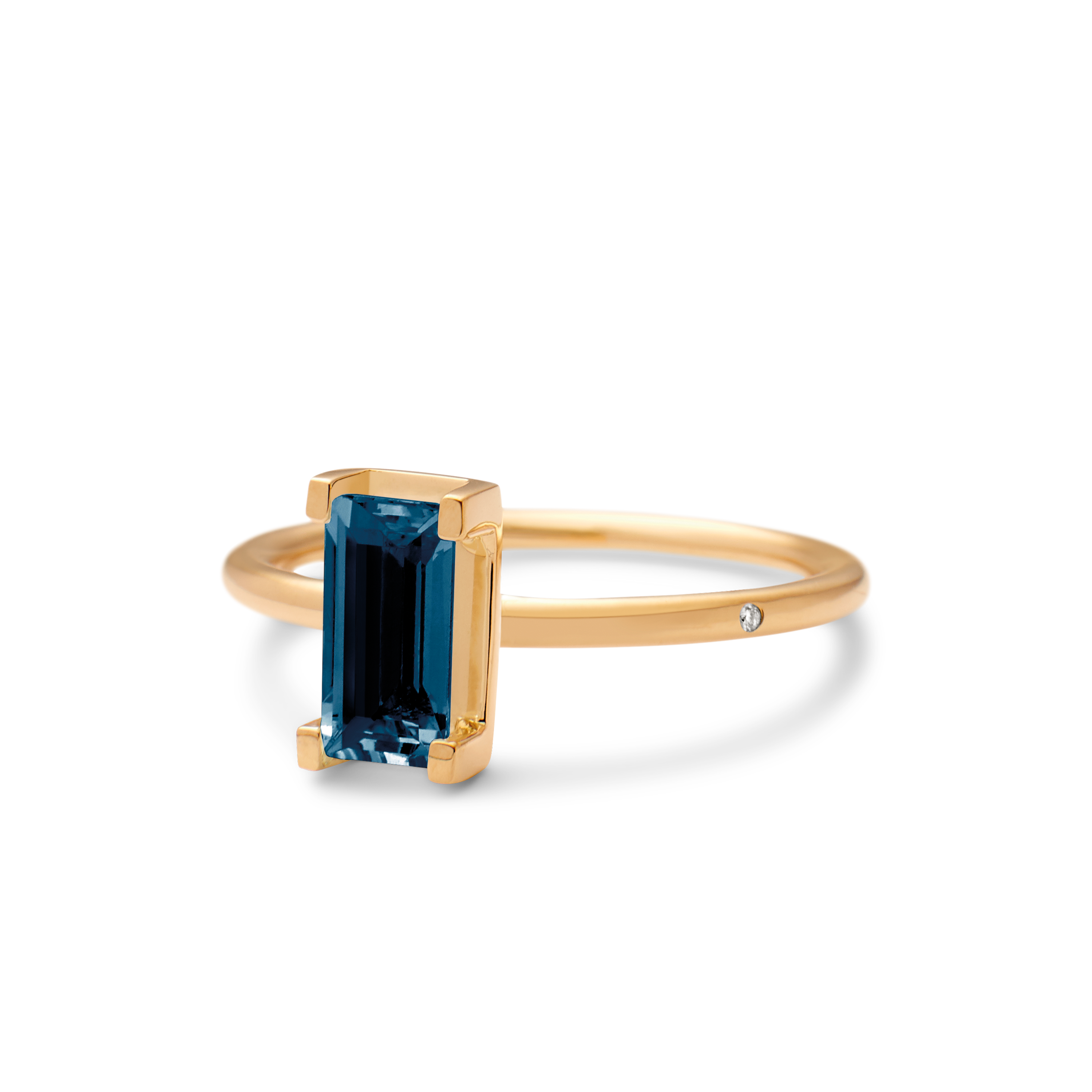 Nord London Blue Ring Turned - 18kt Yellow Gold