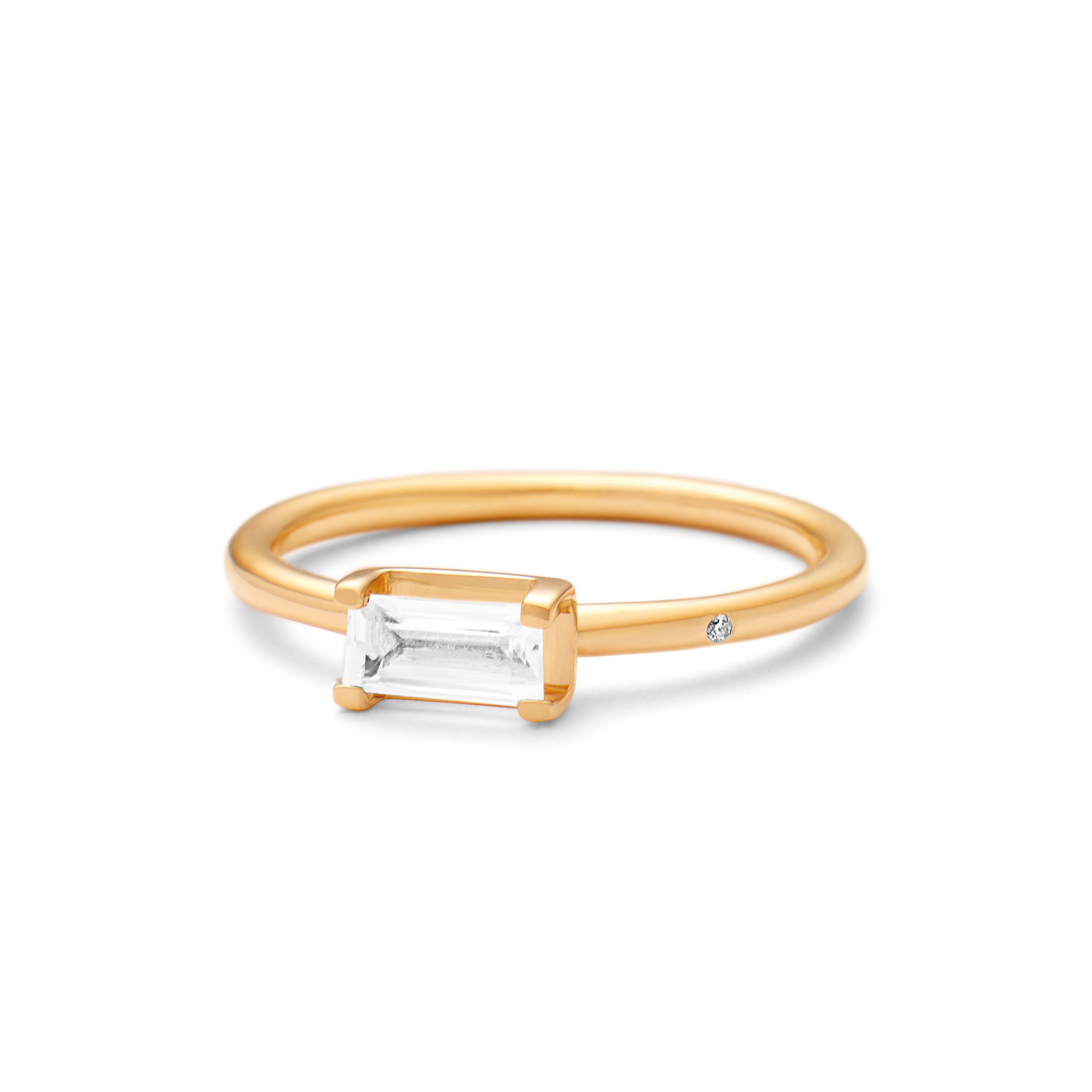 Nord White ring S - 18kt Yellow gold