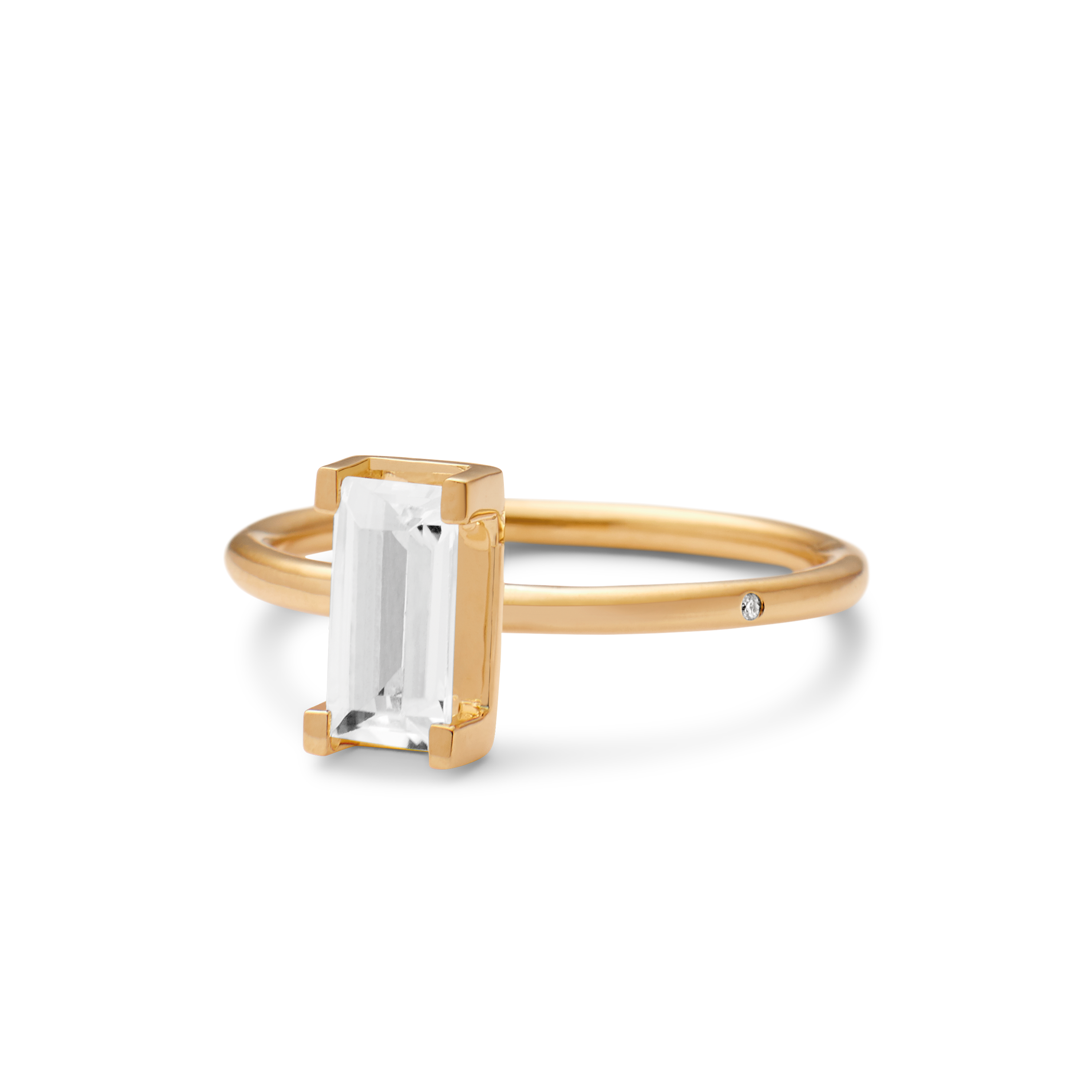 Nord White Ring Turned - 18kt Yellow Gold