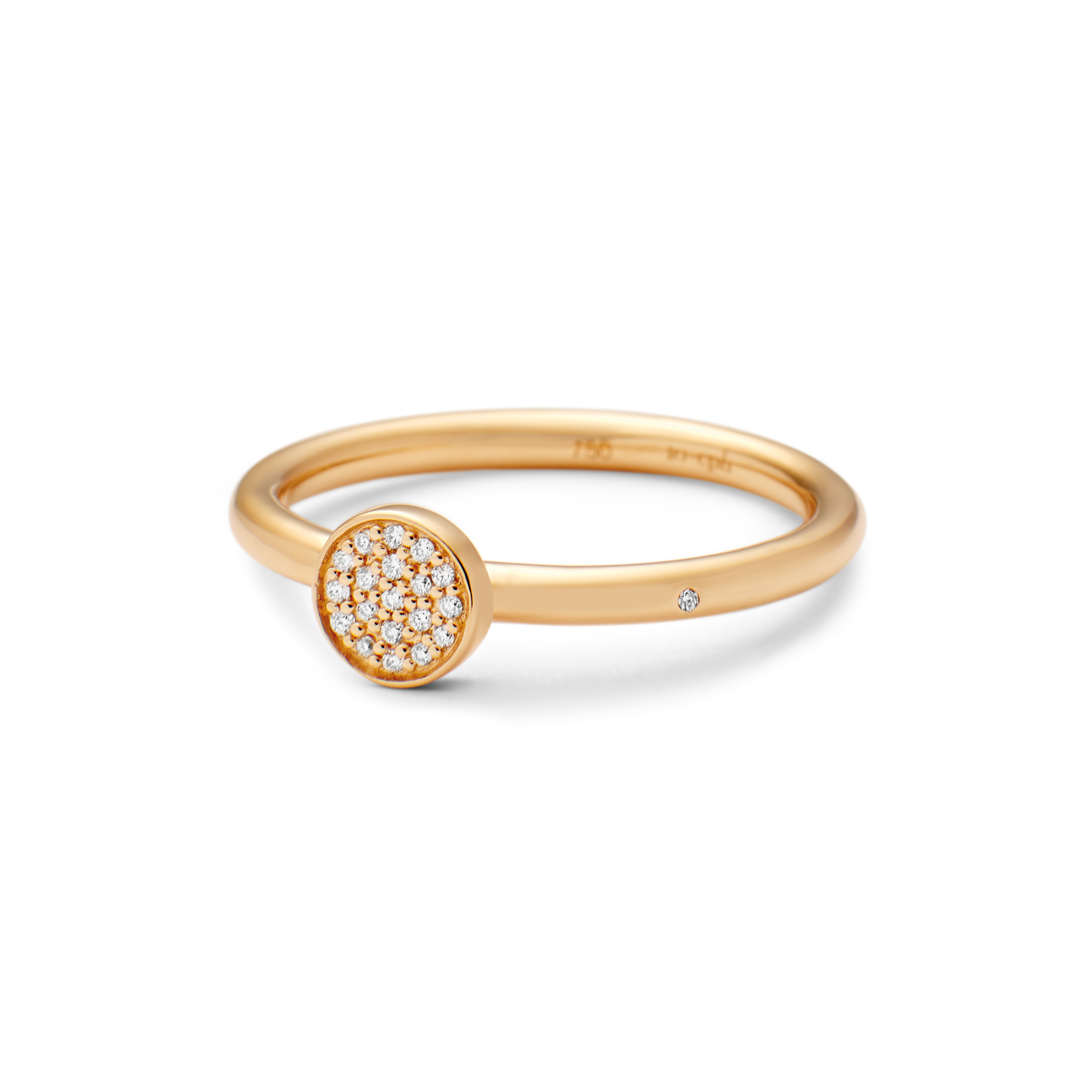 Rock Classic Round Diamond Ring S - 18kt Yellow Gold