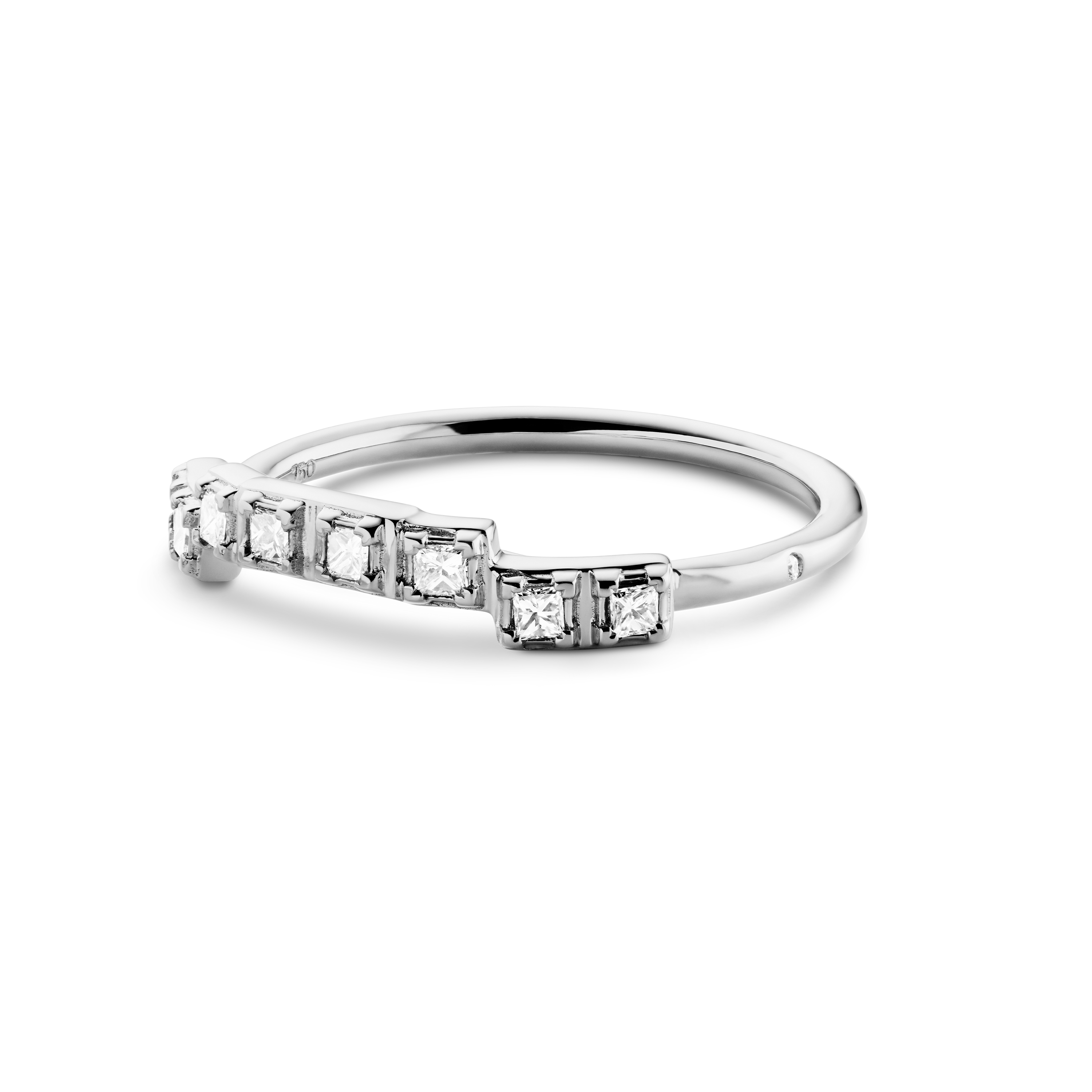 Raw Classic Diamond Ring Curve - 18kt White Gold