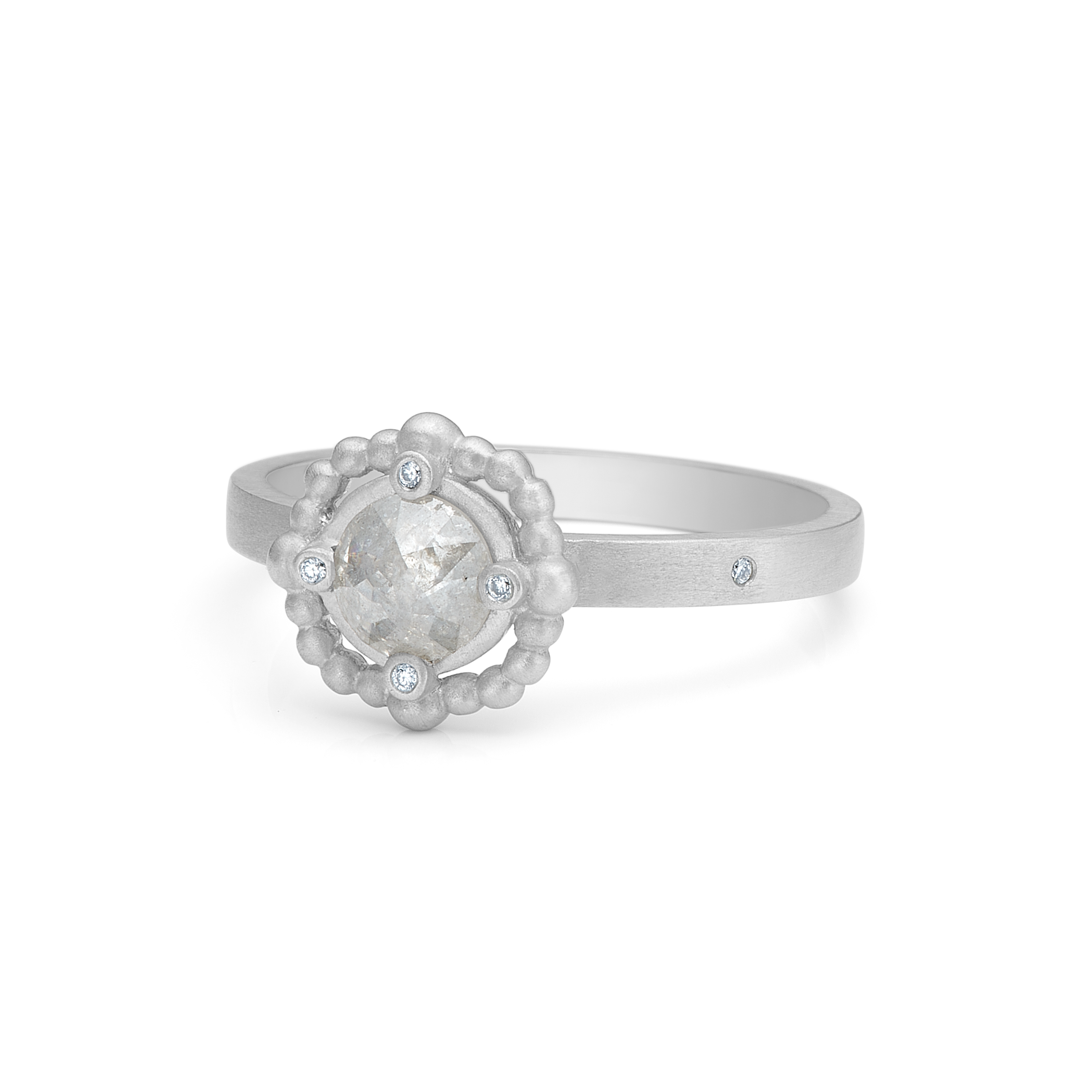 Orbit Grey Diamond Ring - 18kt White Gold