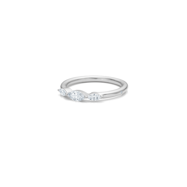 Her diamond ring - 18kt White Gold 