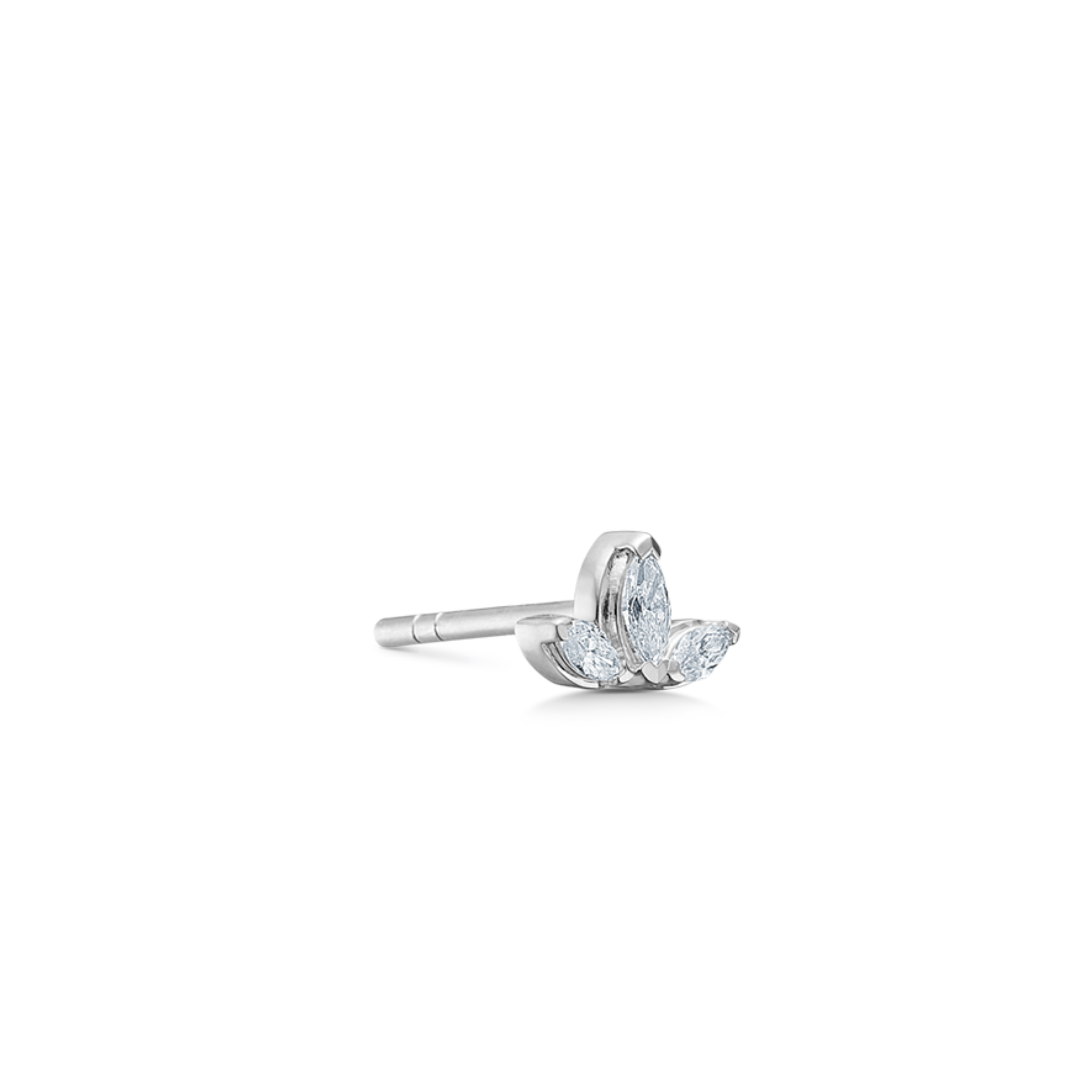 Inner Peace Lotus Diamond Earring – 18kt White Gold