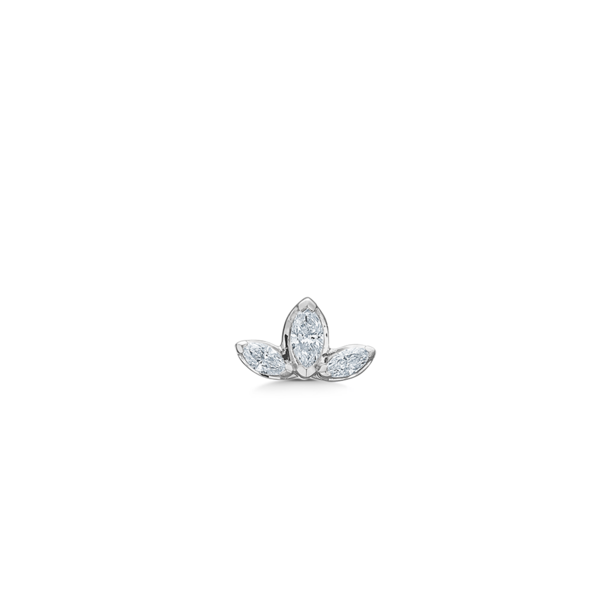 Inner Peace Lotus Diamond Earring – 18kt White Gold