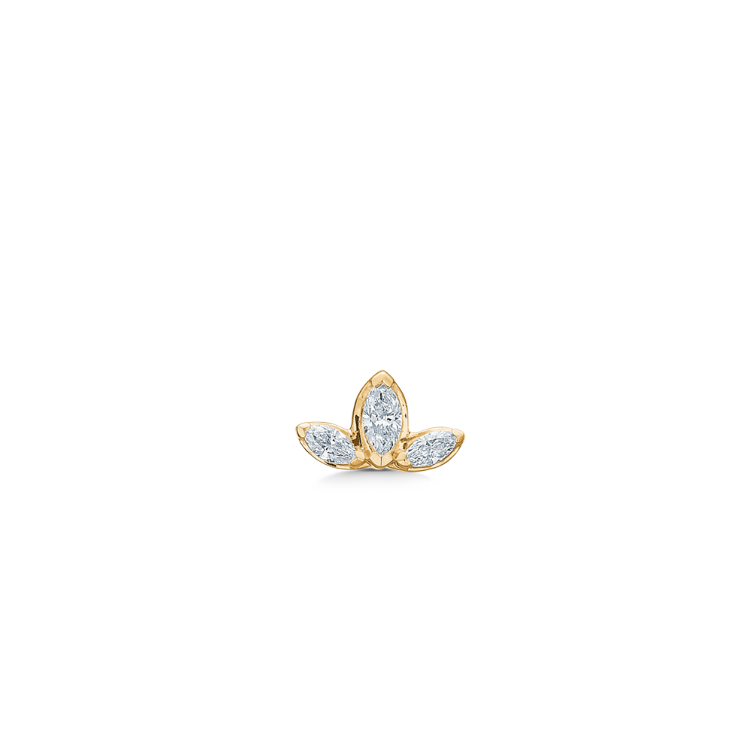 Inner Peace Lotus Diamond Earring – 18kt Yellow Gold