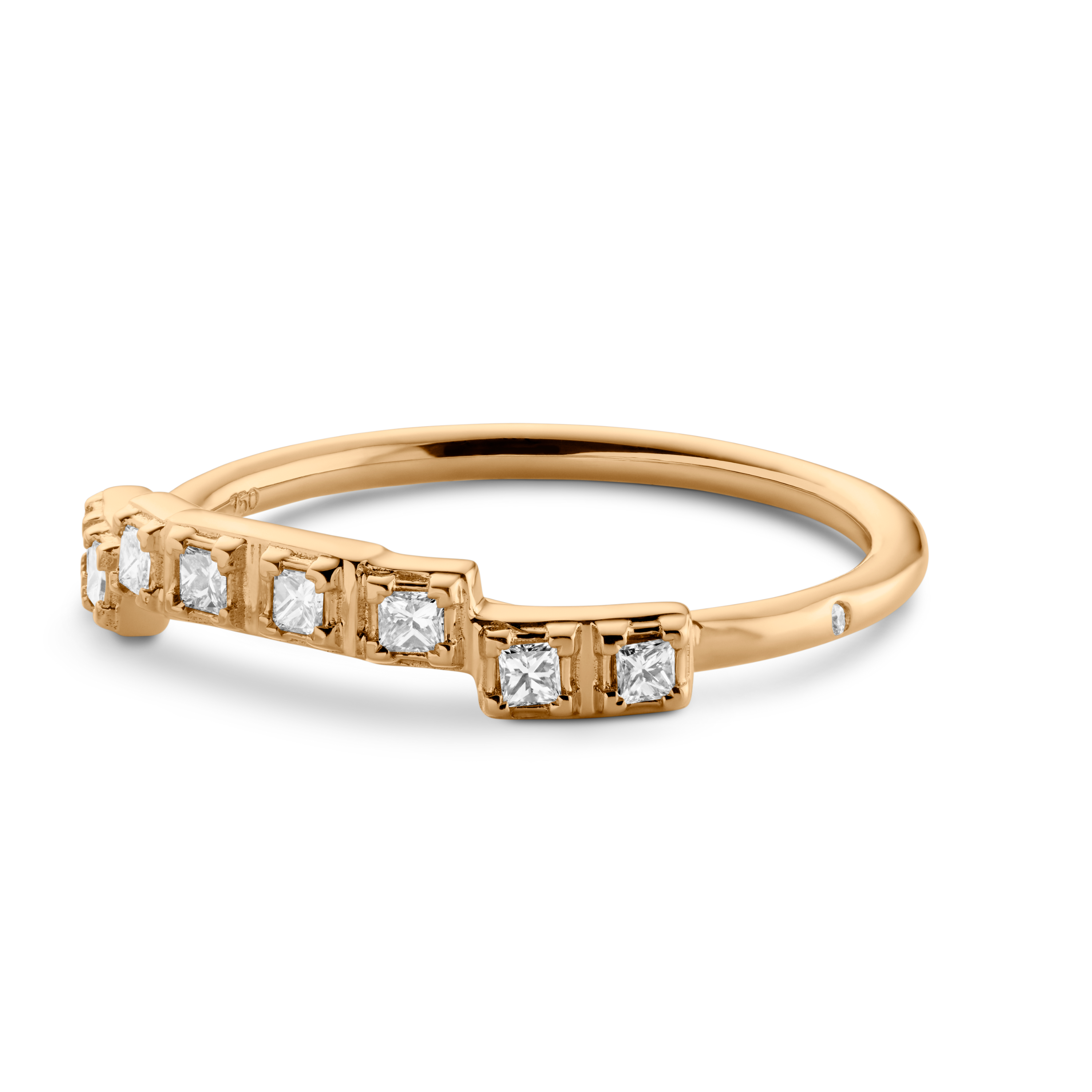 Rå Classic Diamond Ring Curve - 18kt Yellow Gold